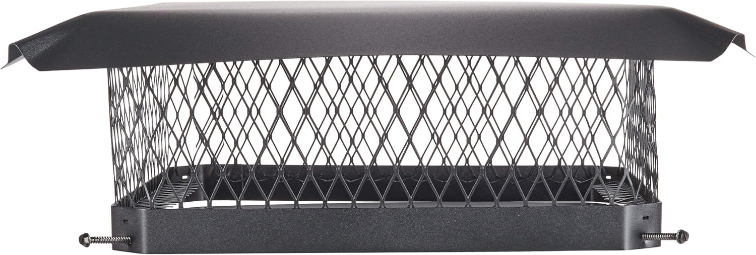 Shelter 18" x 18" Single Flue Bolt-On Chimney Cap, Fully Assembled, Galvanized Steel Black Galvanized Steel 18" x 18"