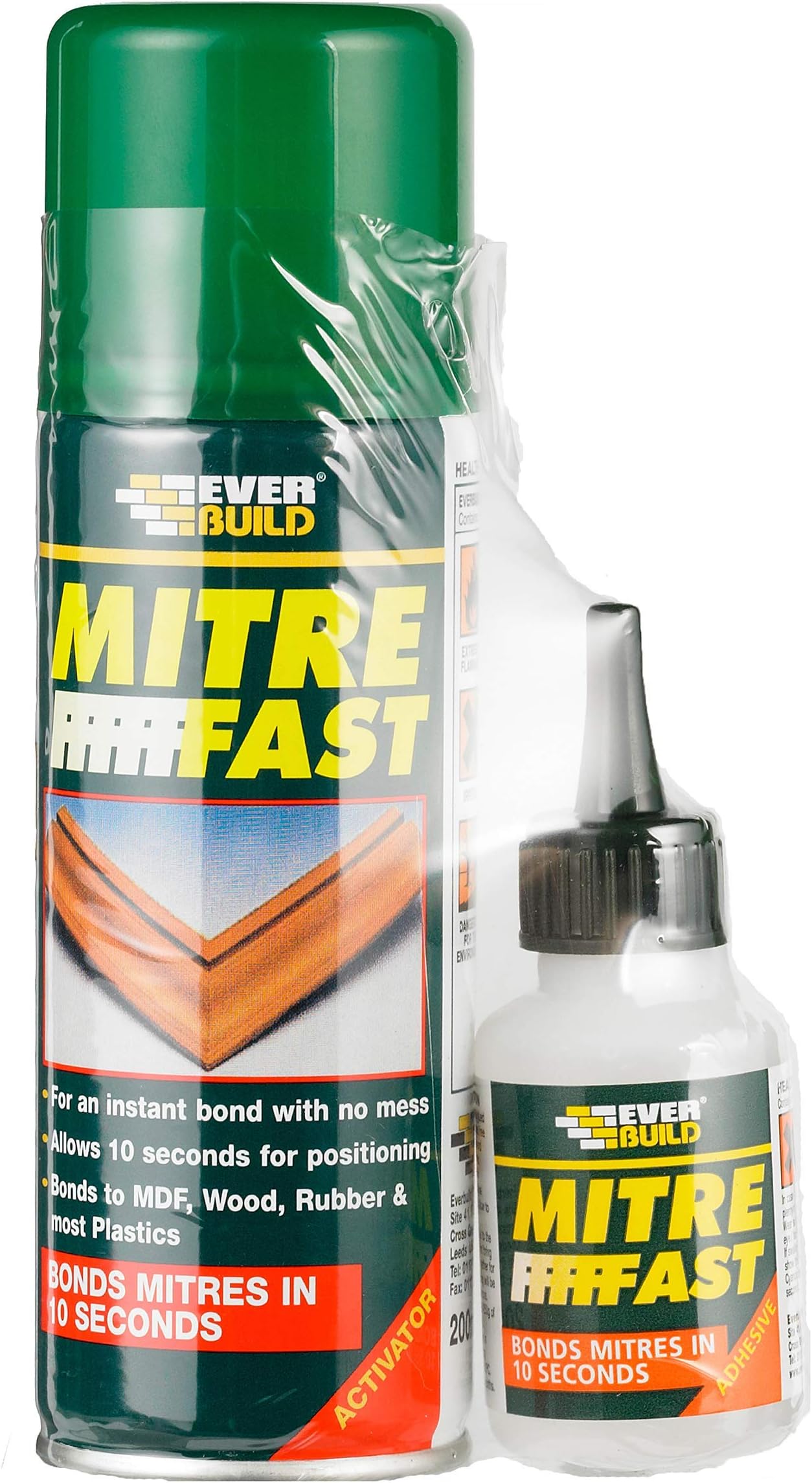 Everbuild Mitre Fast Two Part Instant Bonding Kit, 50g Adhesive & 200ml