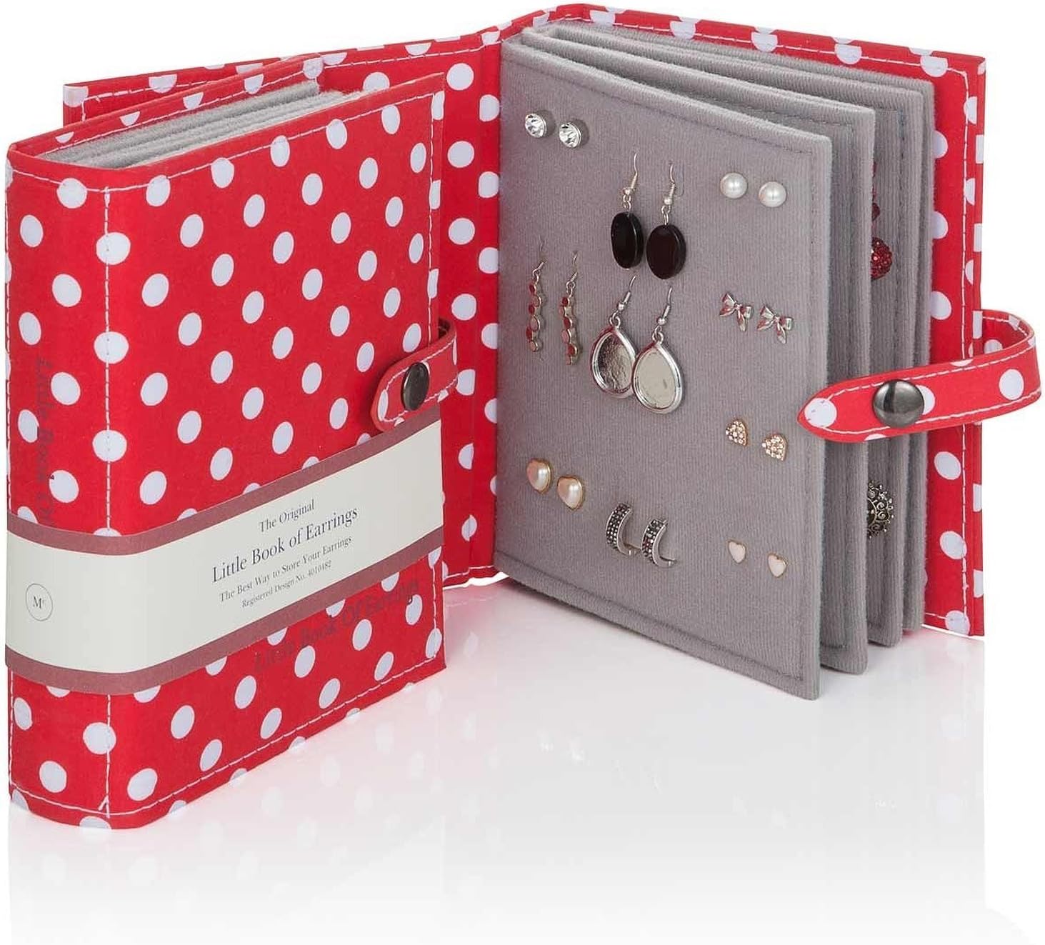 Large Size - Little Book of Earrings - A Small Book for Keeping Your Earrings Safe! (Red Polka Dot)