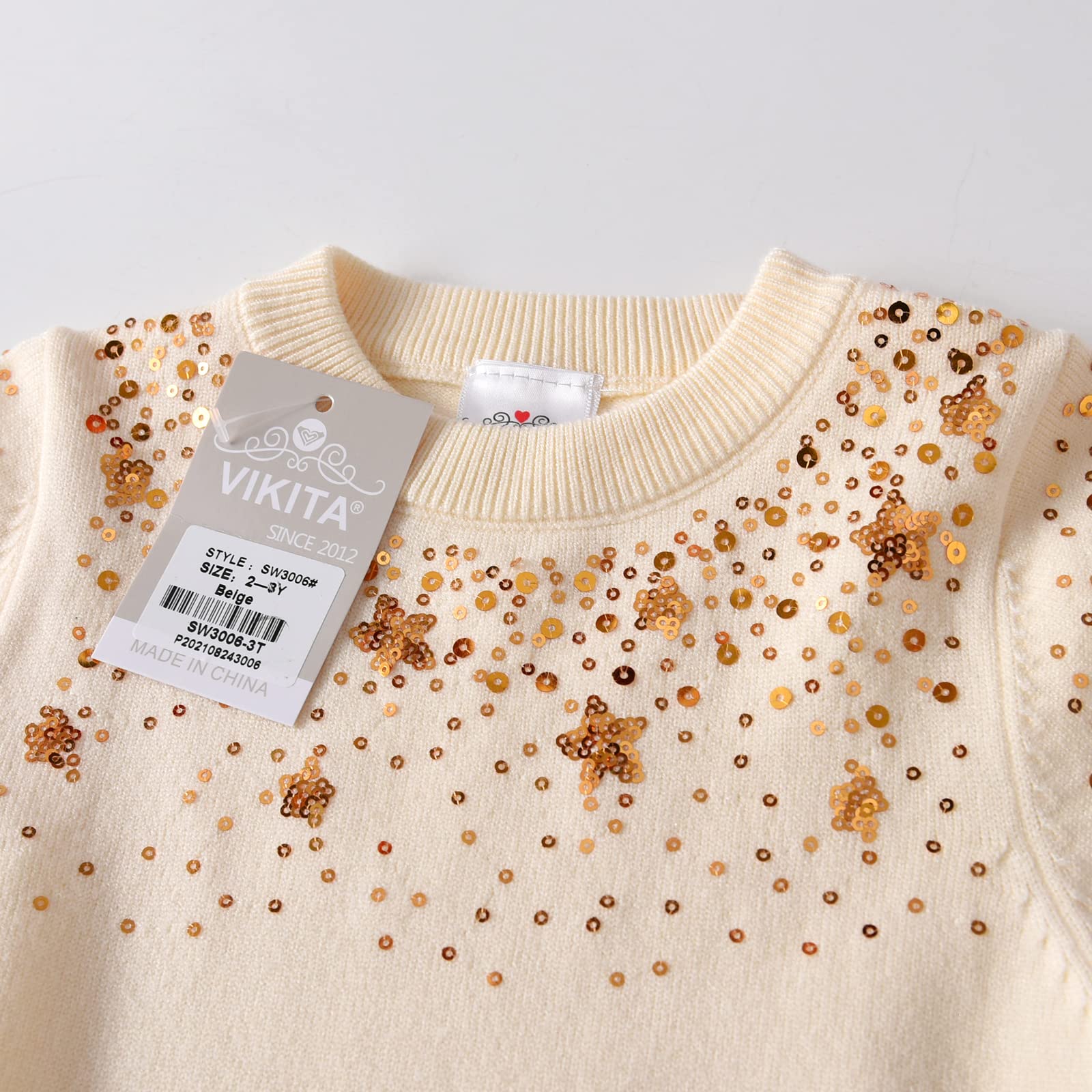 VIKITA Vestito Maglioncino Bambina Maglieria Unicorno Tulle Abiti