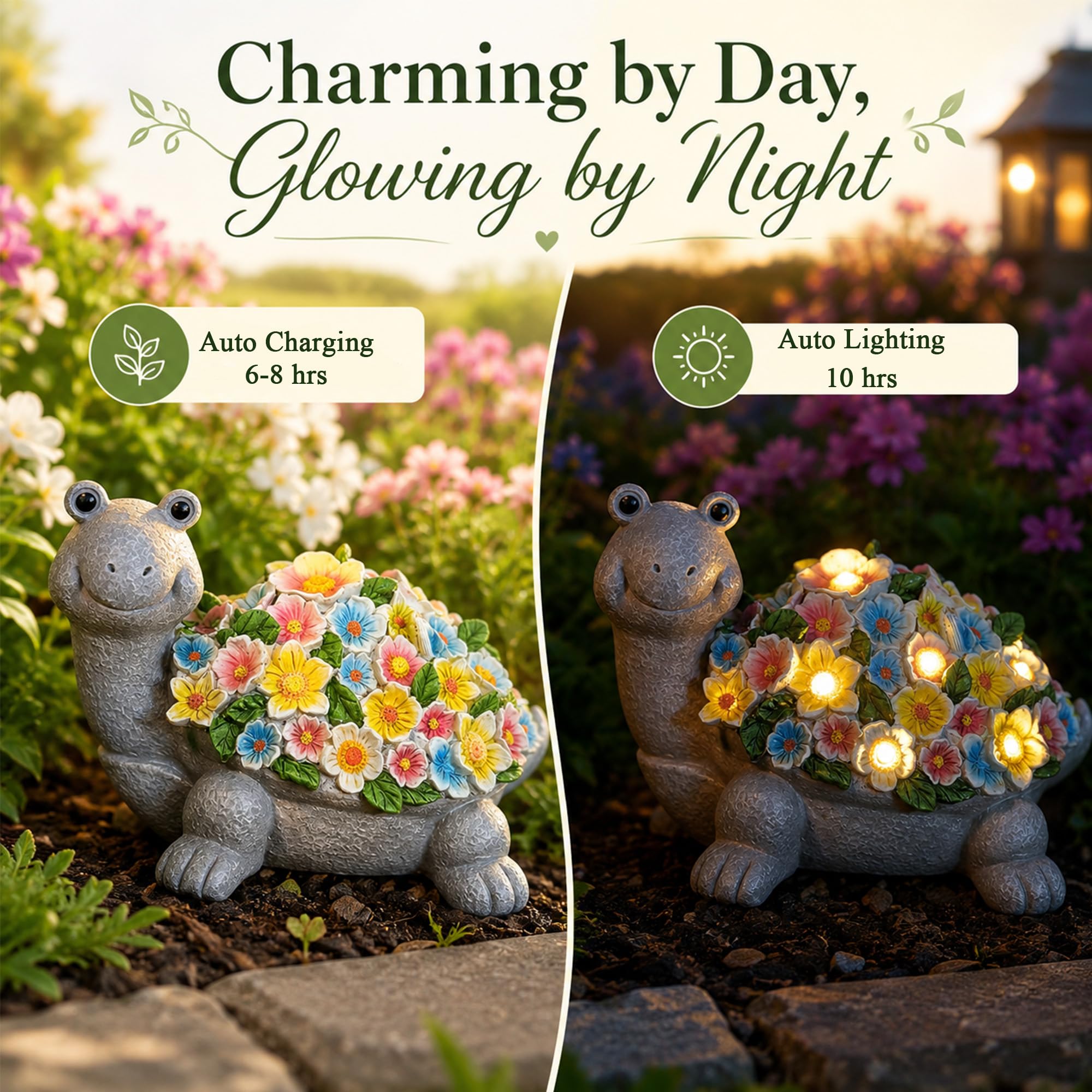 Nacome Tartaruga solare per la decorazione del giardino: statue in resina durevole