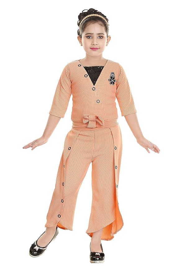 TrendyCreations Baby Girls Polyester Solid Top and plazoo