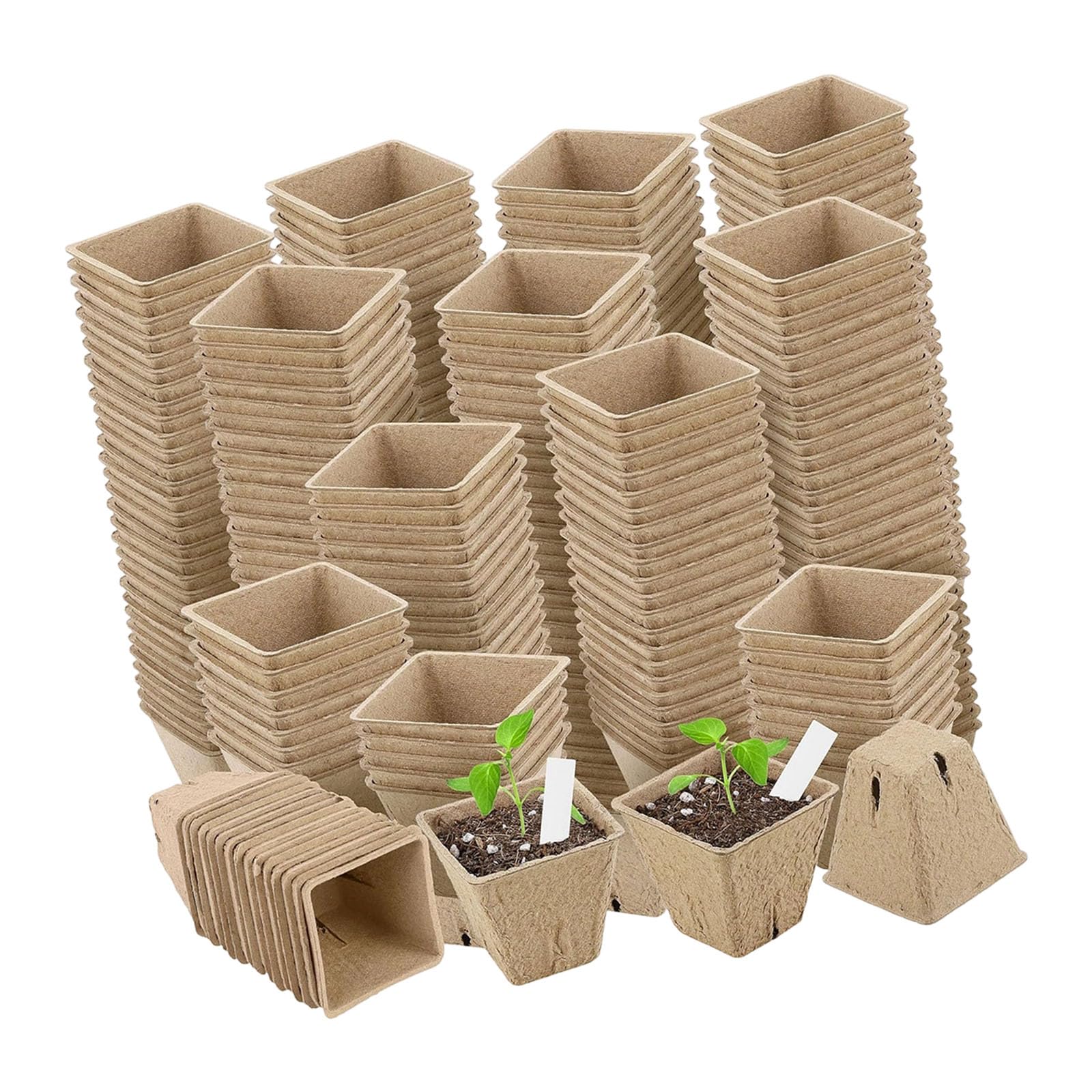 Kaeltsyn 100pack Peat Pots for Seedling Outdoor Garden Germinations Nursery Pulps Biodegradables Seedling Starter Compostables Nursery