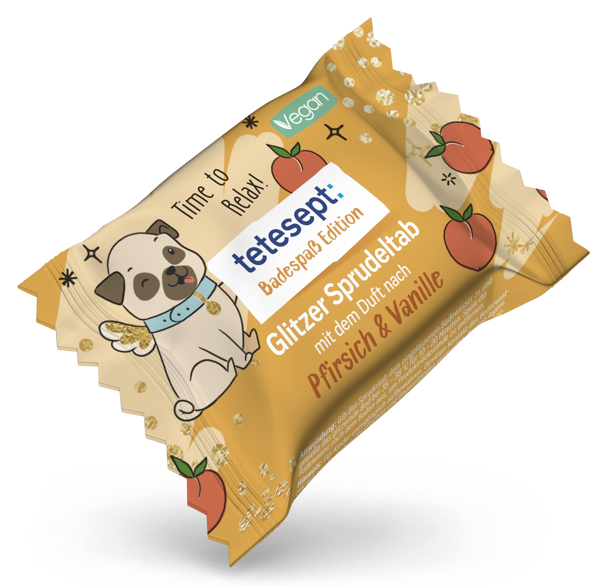 tetesept Badespaß Edition Glitzer Sprudeltab | 1 x 30 | Fruchtig-frische Düfte, magischem Glitzereffekt und pflegender Rezeptur, Vegan und frei von Mikroplastik