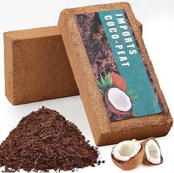 Compressed Coco Coir, 6 Pack Coco Coir Brick for Plants, Coconut Soil with Low EC & PH Balance for Planting Gardening, High Expansion Coco Fiber for Vegetables Herbs Flowers