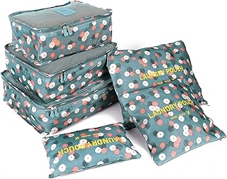 FiveRen Packing Cubes - 6Pcs Travel Luggage Organiser Bags for Backpack Suitcases