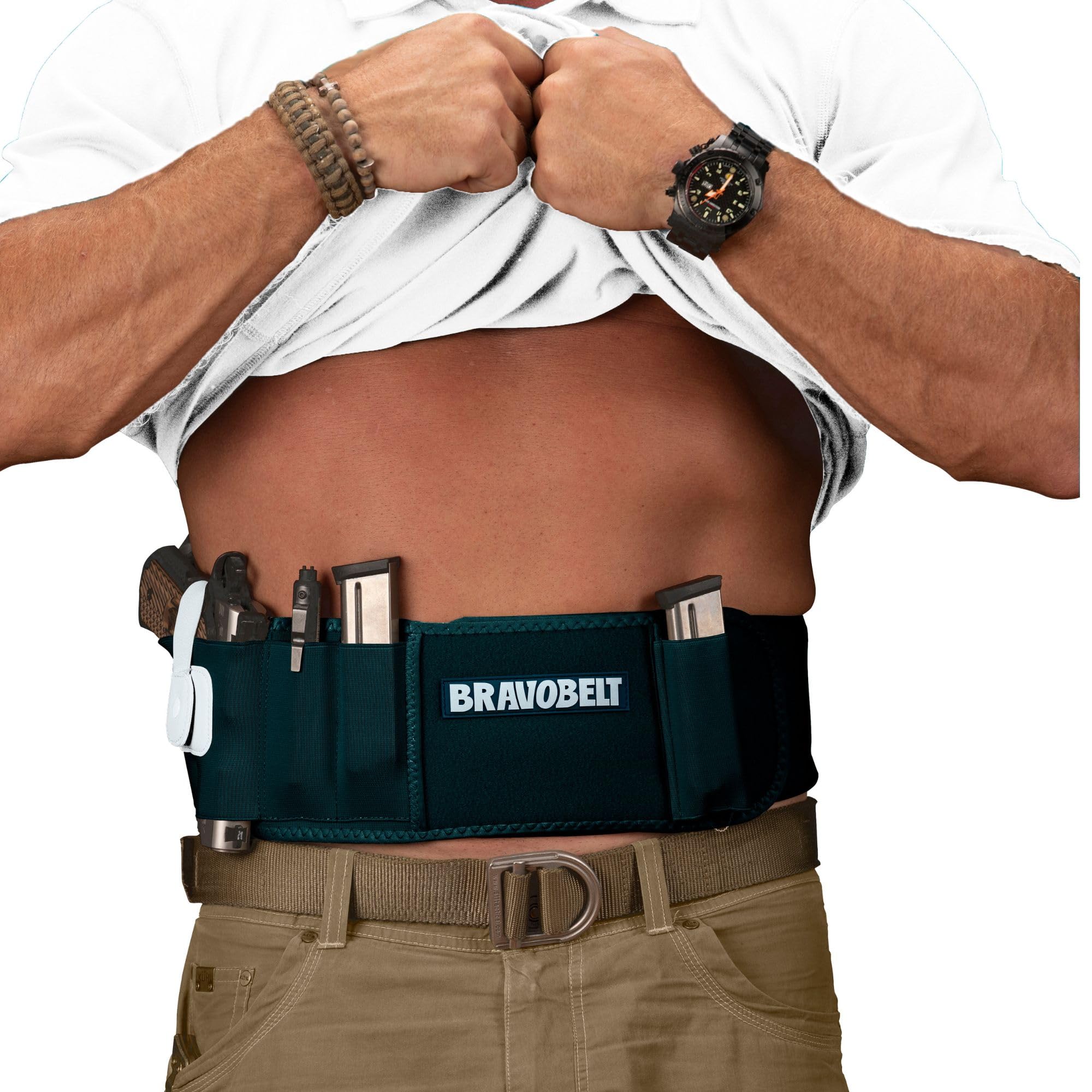 BRAVOBELT Belly Band Holster For Concealed Carry Athletic Flex FIT For Running