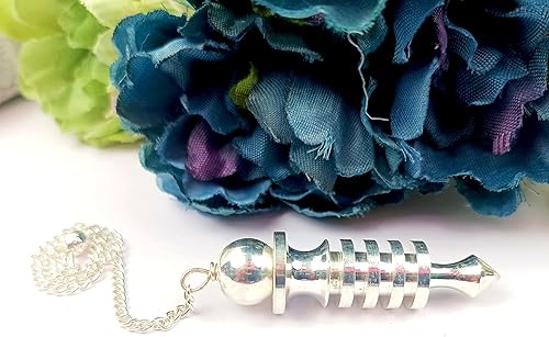 Miniatura 5 de Jet Isis - Anillo de 4 placas de metal chapado en plata, péndulo de radiestesia, Metal