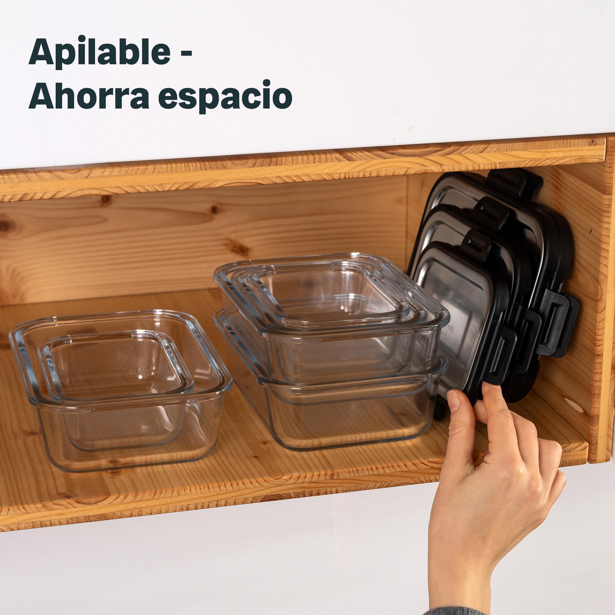 SILBERTHAL Set 3 fiambreras cristal herméticas - 370/640/1040ml microondas | Recipientes de cristal con tapa de Acero inoxidable - 370ml, 640ml y 1040ml - Vidrio DE borosilicato