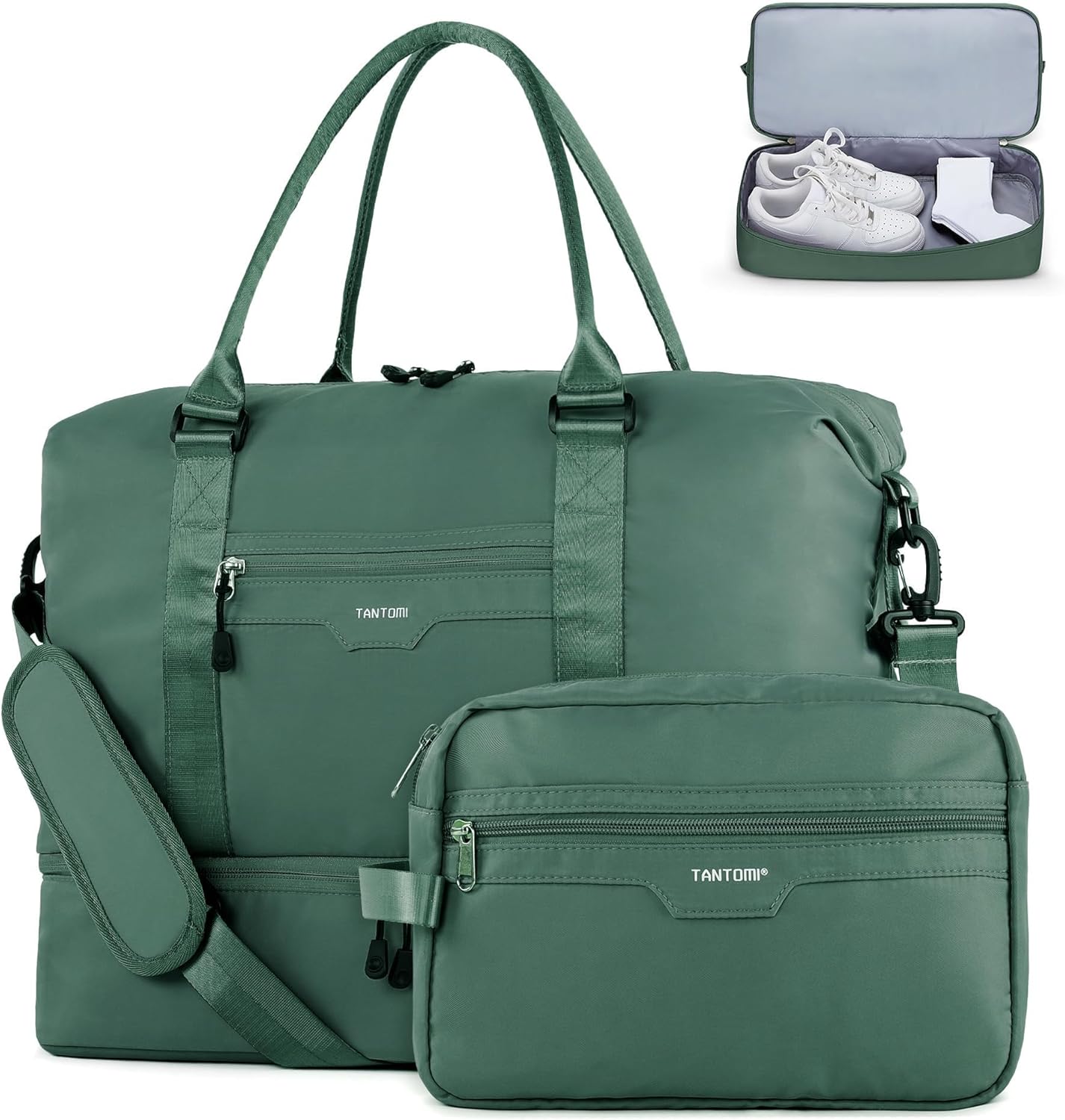 TANTOMI Travel Duffle Bag, Carry on Weekender Overnight Bags for Women, Personal Item Travel Bag with Shoes Compartment