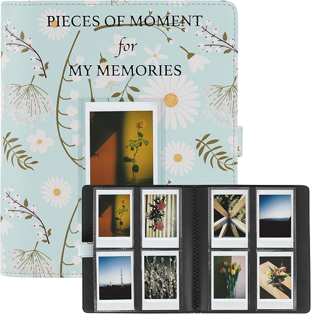 RHCOM 256 Pockets Photo Album Compatible with Instax Mini 11/Mini 9/Mini 8/Mini/90 Mini 25/Polaroid Snap PIC-300/HP Sprocket/Kodak Mini 3-Inch Film. (chrysanthemum)