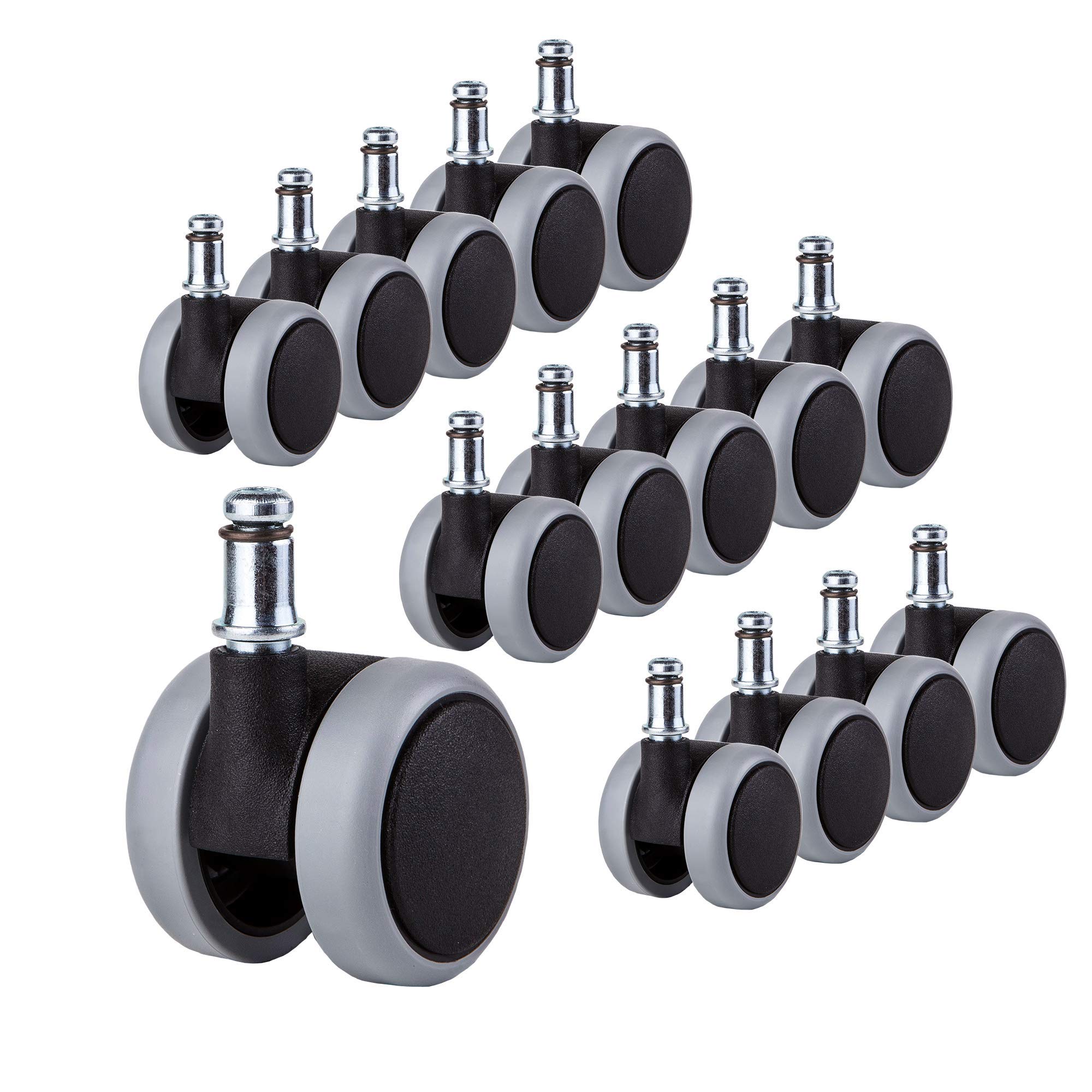 Buy (for 3 Chairs) 50 mm Rubber Chair Wheels Office Chair Castors