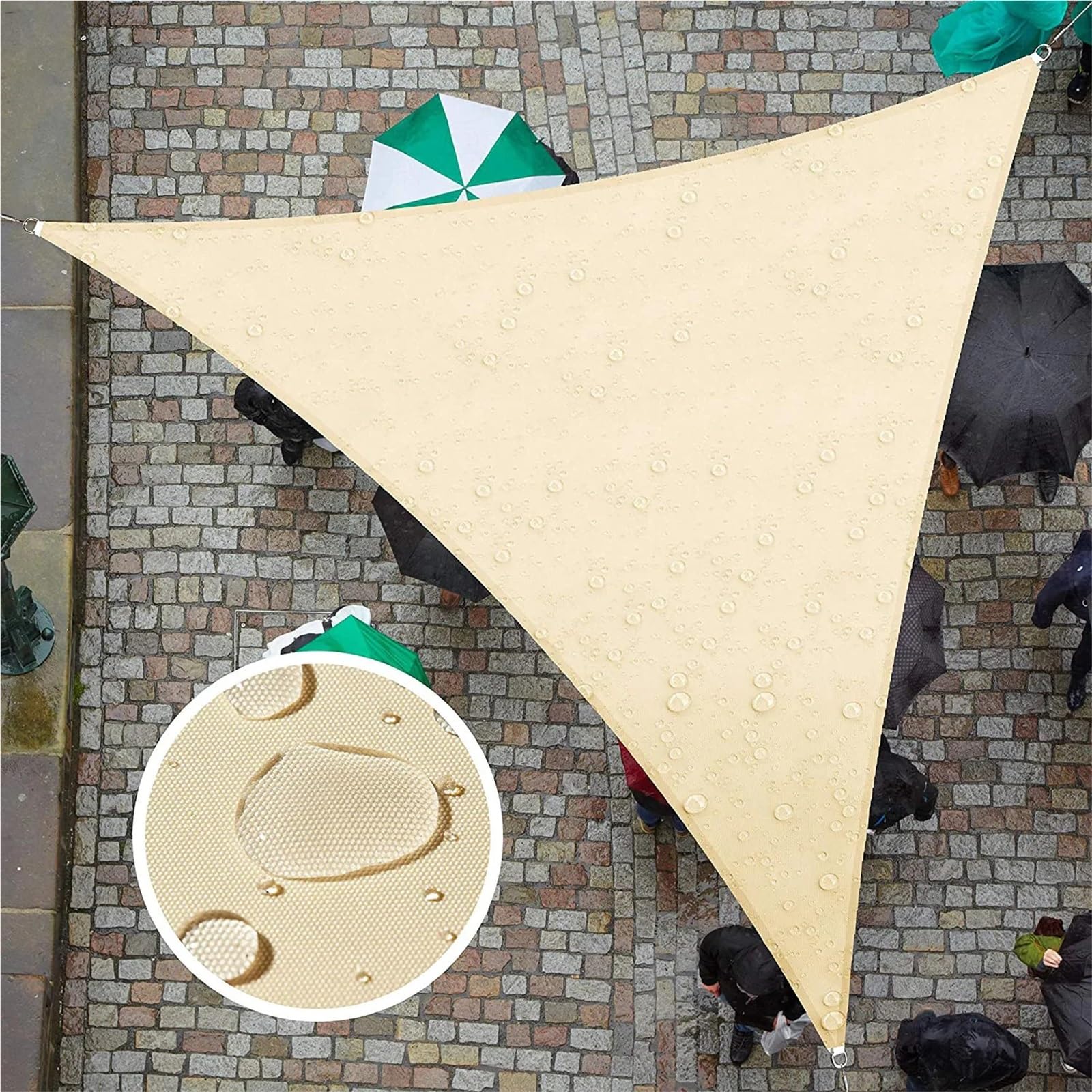 Vela Ombreggiante Tendalino parasole triangolare for esterni, impermeabile, con protezione UV(Beige,2mx2mx2m)