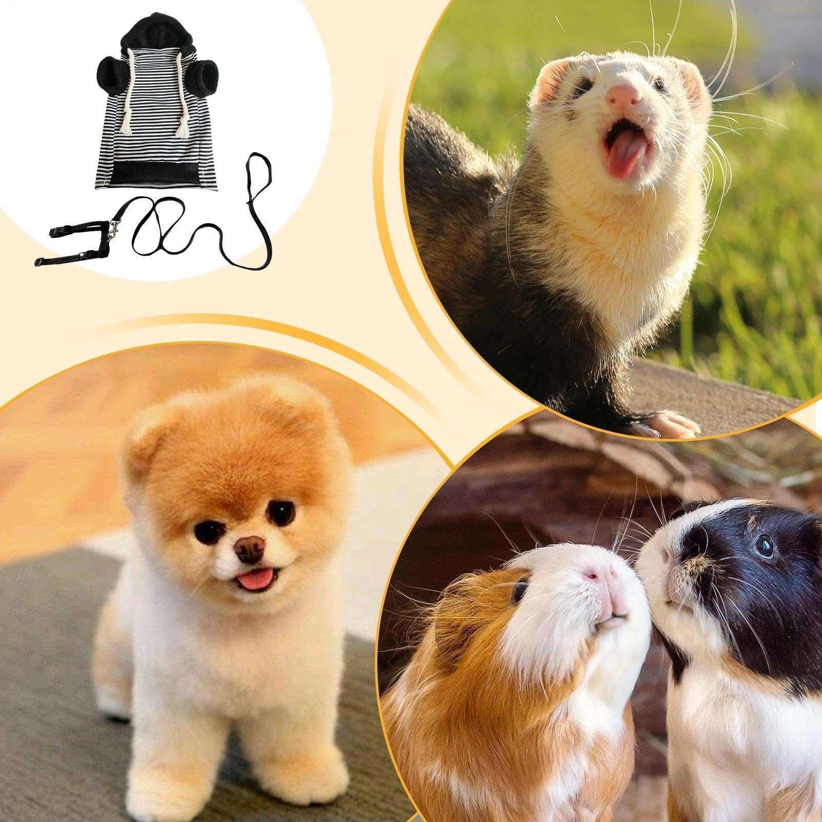 Vestiti per Furetti Comoda Morbida Per Criceti Con Pettorina | Maglione Per Criceti Conigli Furetti Adatto a Scoiattoli Cincillà Chihuahua Gatti Animali Domestici