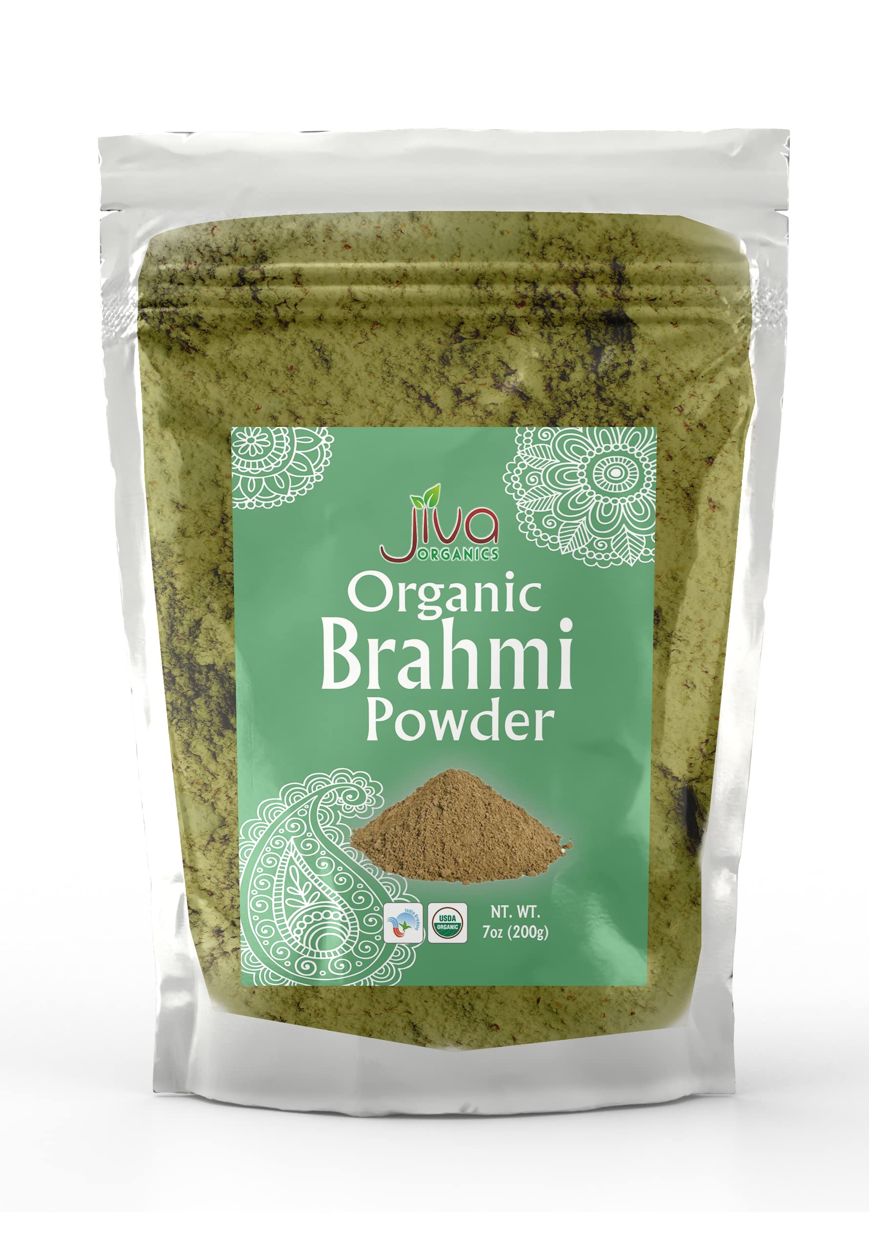 Jiva Organic Brahmi Powder 7 Oz (200g) | Natural Hair - Non-GMO - Bacopa Monnieri powder