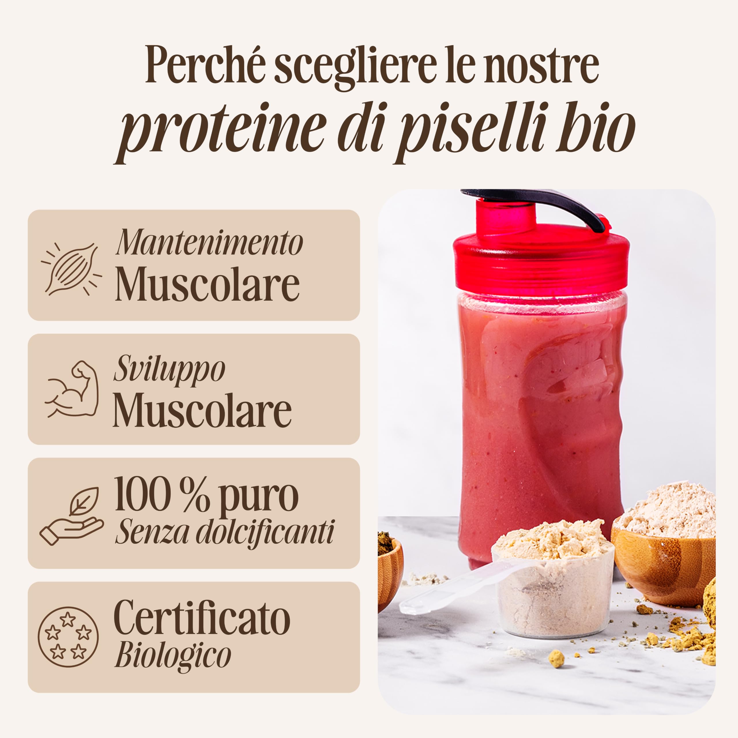 Sevenhills Wholefoods Polvere Di Pisello Proteico Bio 1kg - 84% di contenuto proteico