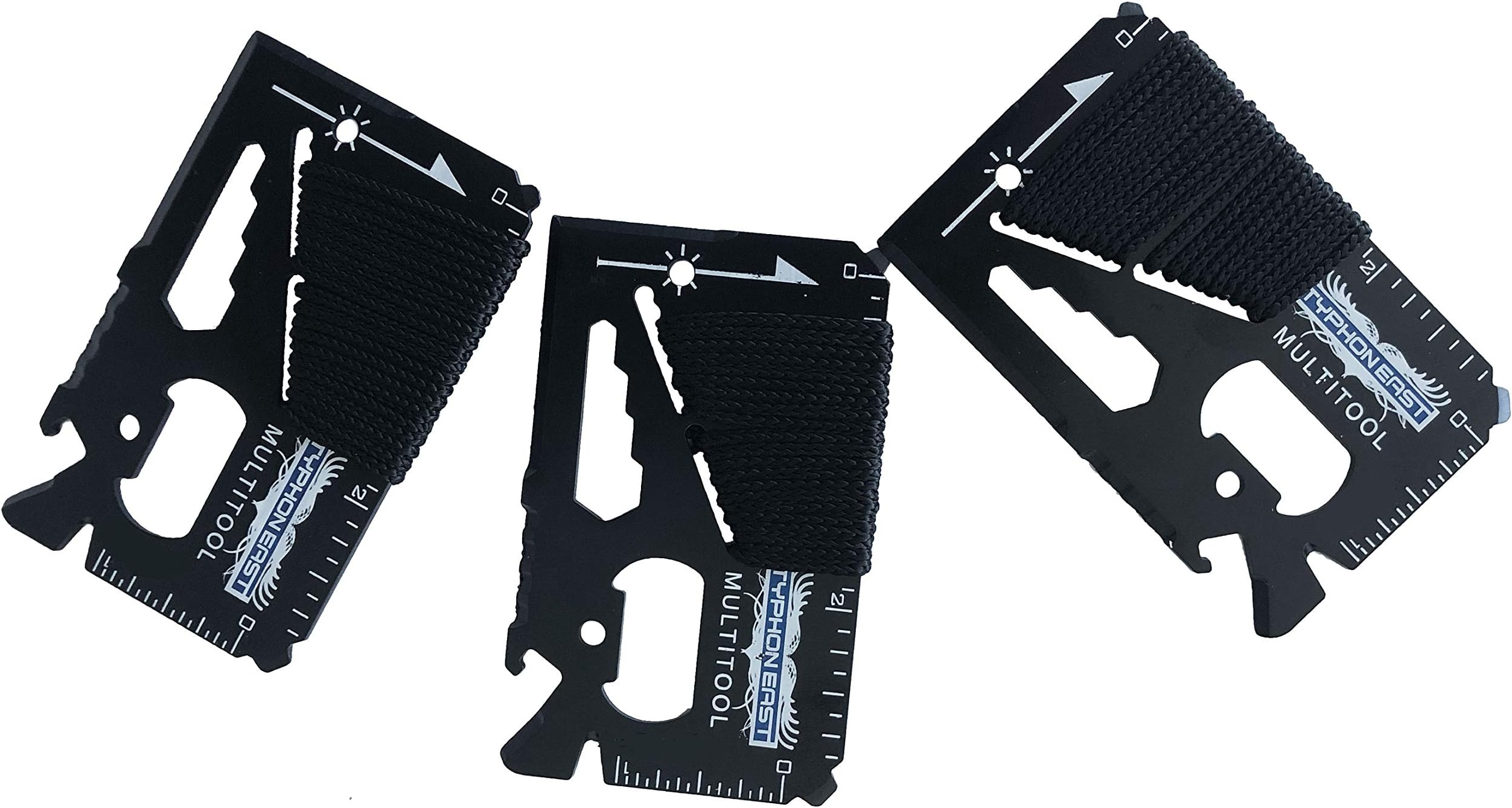 Multi Tool Credit Card Wallet - (3 Pack) | 11 In 1 Emergency Survival Keychain Multitool | Stainless Steel Knife Multitool | Pocket Wrench | Gift For Groomsmen/Stocking Stuffer For Men