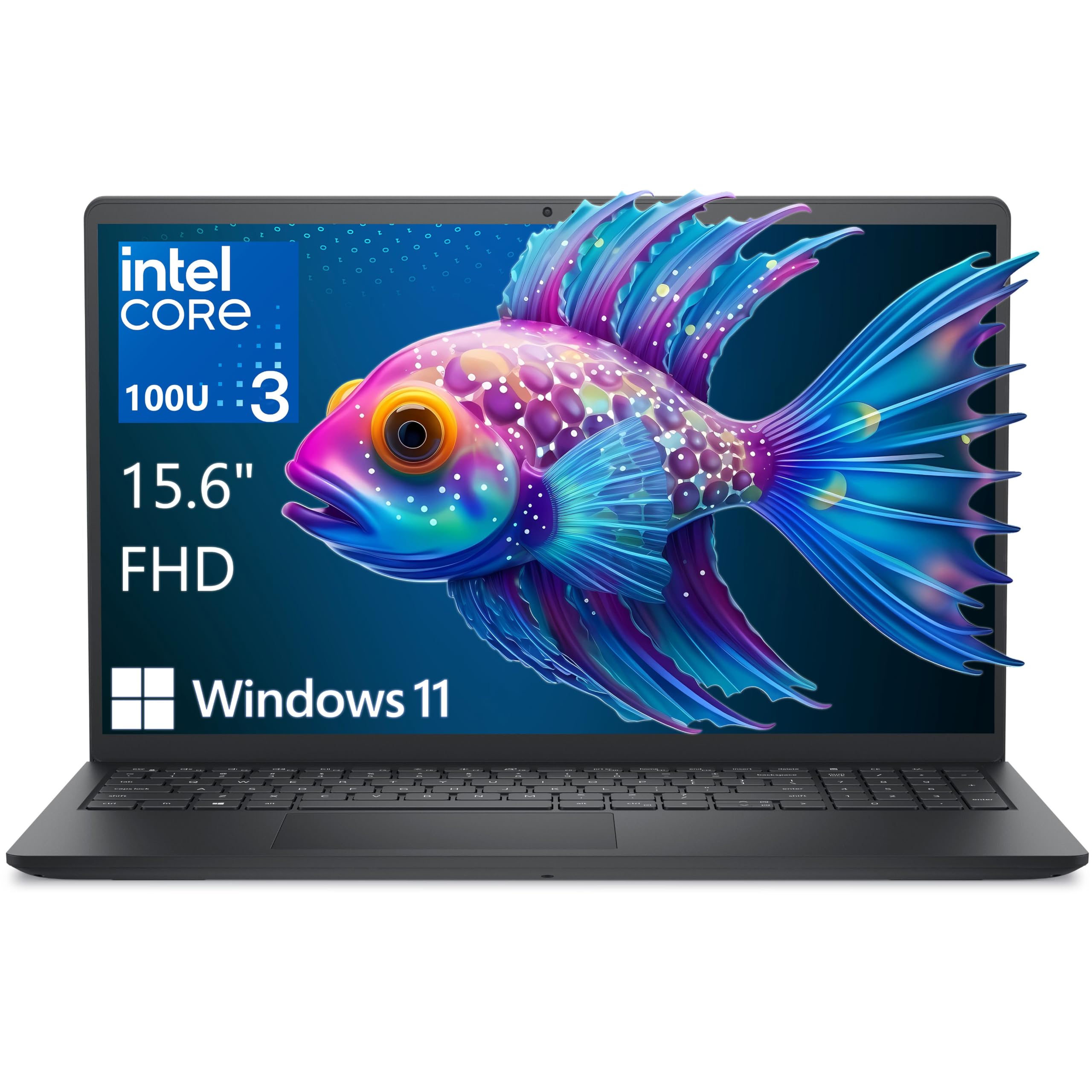 Dell Pro 15 Essential Laptop, Intel Core 3 100U, 8GB DDR5, 512GB SSD, FHD | 15.6" FHD 120Hz laptop, PCIe SSD, Wi-Fi 6, USB-C, Windows 11, carbon black, up to 4.7GHz speed