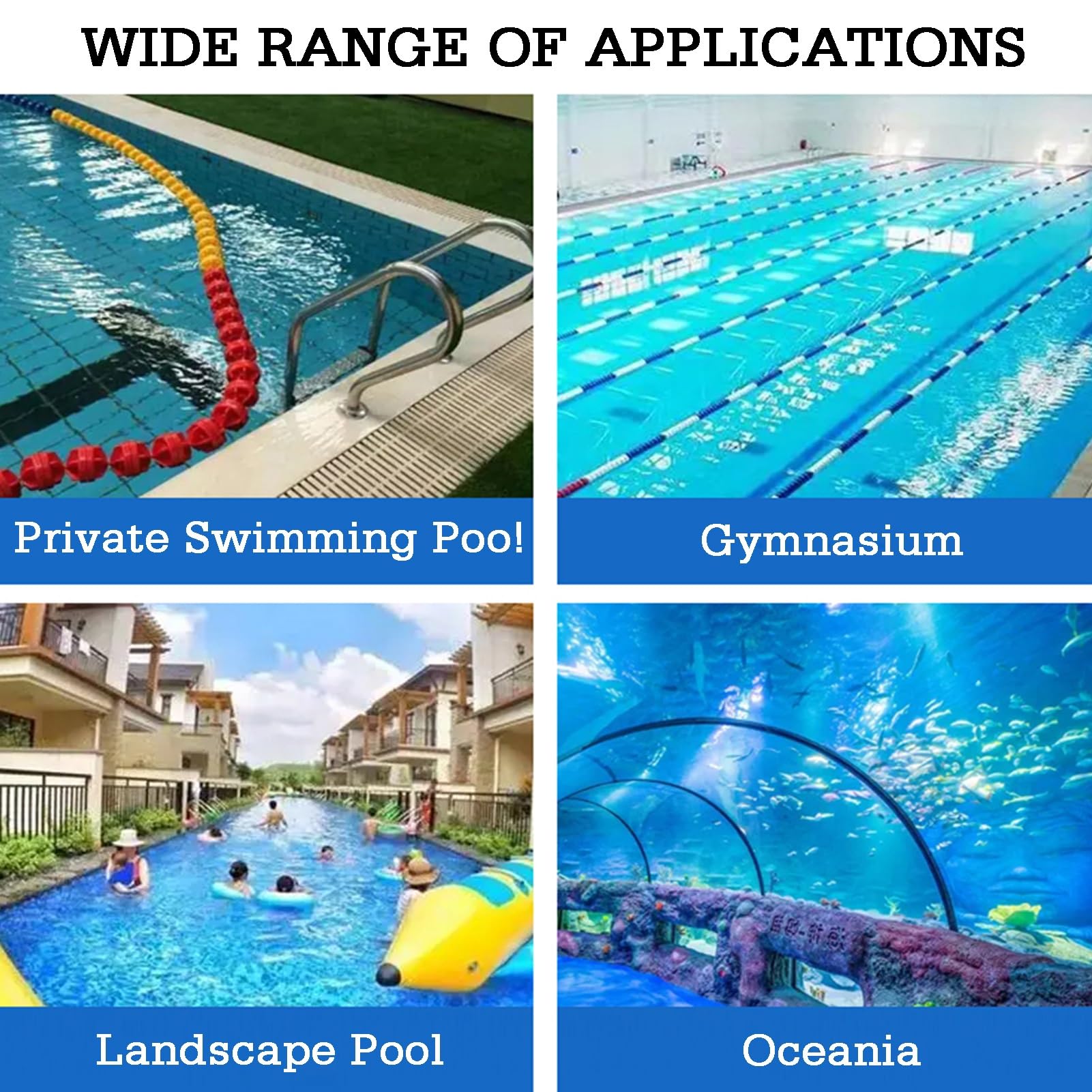 Générique Ligne de sécurité pour Piscine, kit de Flotteur en Corde de Nylon Durable pour Parc Aquatique et Plage, Installation Facile – Barrière de sécurité pour équipement de Piscine de 3 mètres