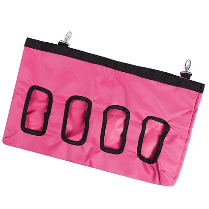Slow Feed Bag, Collapsible Oxford Cloth Animal Food Bag 4 Holes for Chinchillas for Rabbits(Pink)