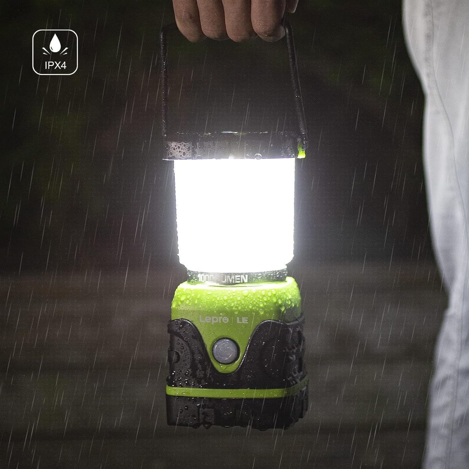 LE LED Campinglampe, Ultra Hell 1000 Lumen, 4 LeuchtmodiI Dimmbar Suchscheinwerfer, Batteriebetrieben Notfallleuchte für Stromausfällen, Wandern, Notfall, Ausfälle und so weiter, 1 Stück