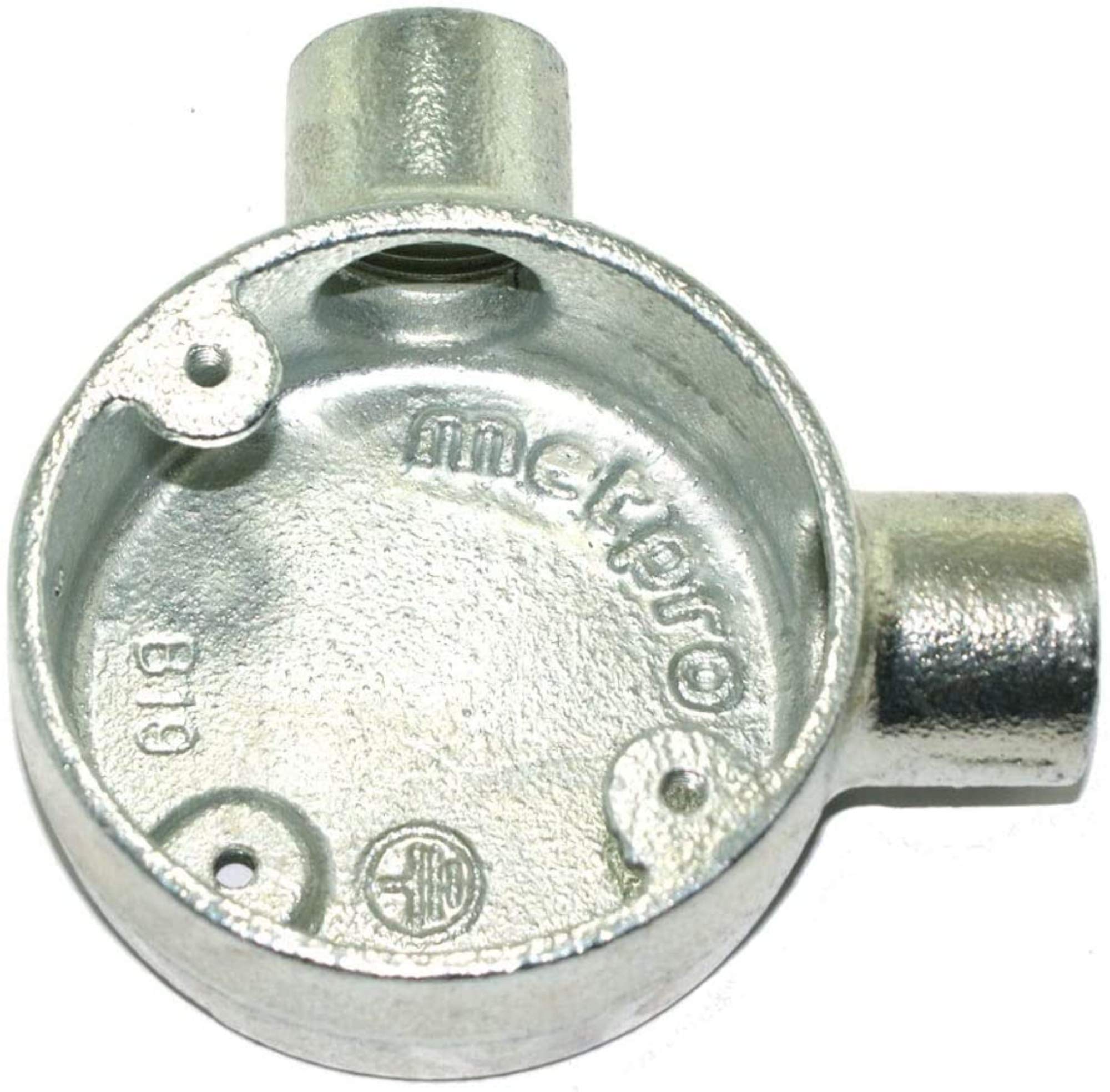 Angle Metal Conduit Box 20mm Galvanised (10)