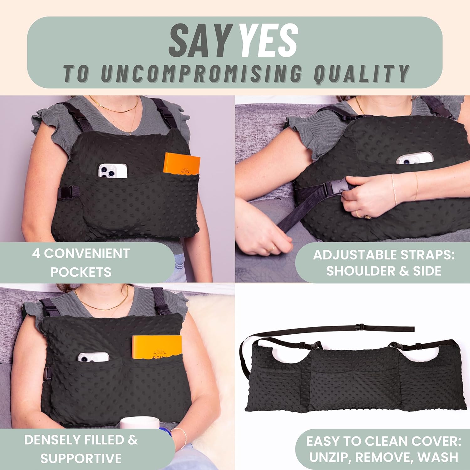 MOYOAMA Post Mastectomy Pillow –5 Pcs Protective Set - 2 Gel Packs, Seatbelt Cushion, Shower Bag- Breast Surgery Must Haves,Breast Reduction Recovery Supplies, Breast Augmentation,Post Op Essentials - Image 4