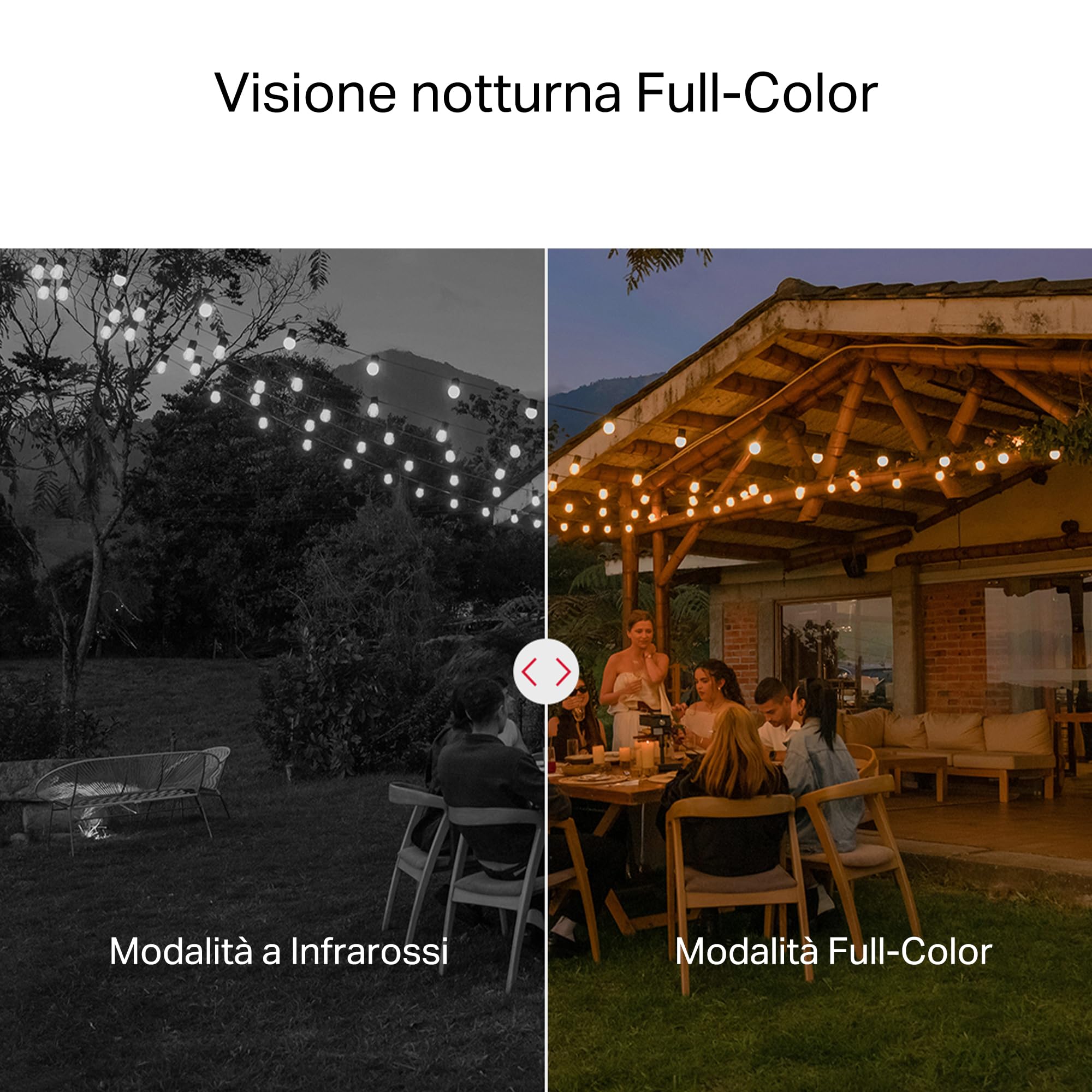 MERCUSYS MC510 Telecamera WiFi Esterno 2K 3MP, Videocamera Sorveglianza 360°, Visione Notturna a Colori, Audio a 2 Vie, Rilevamento di Movimento, Allarme/Notifica, Zona Privacy, Supporta microSD 512GB