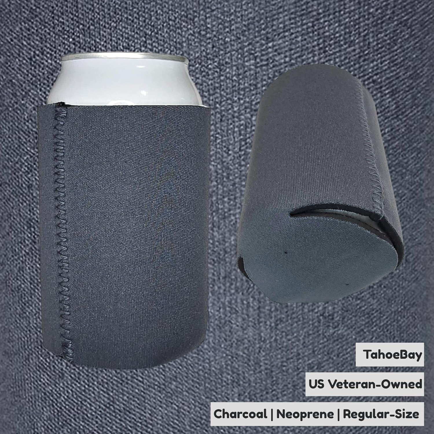 TahoeBay Neoprene Can Cooler Sleeves (25-Pack) Bulk Blank Sublimation Blanks for Vinyl Regular Size Plain Beer Coolers for Soda Cans & Bottles Black, White, Solid Color Set (Charcoal) - Image 2