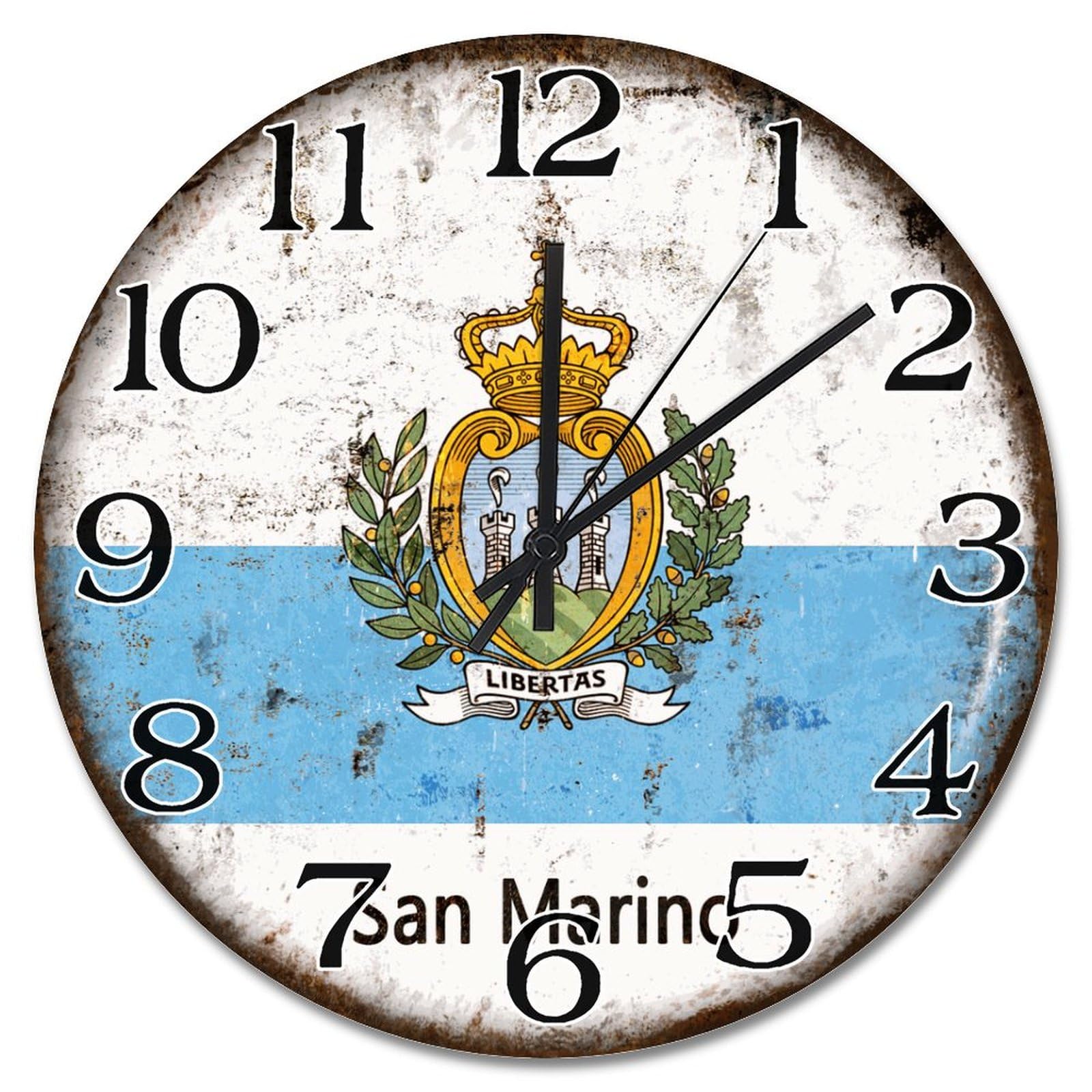 Horloge murale Saint-Marin silencieuse 38cm pour stopper le tic-tac