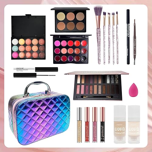 Miniatura 2 de Kit de maquillaje de viaje, juegos de maquillaje para mujeres, kit de maquillaje para niñas de 10 a 12 años, juegos de maquillaje para niñas de 5 a