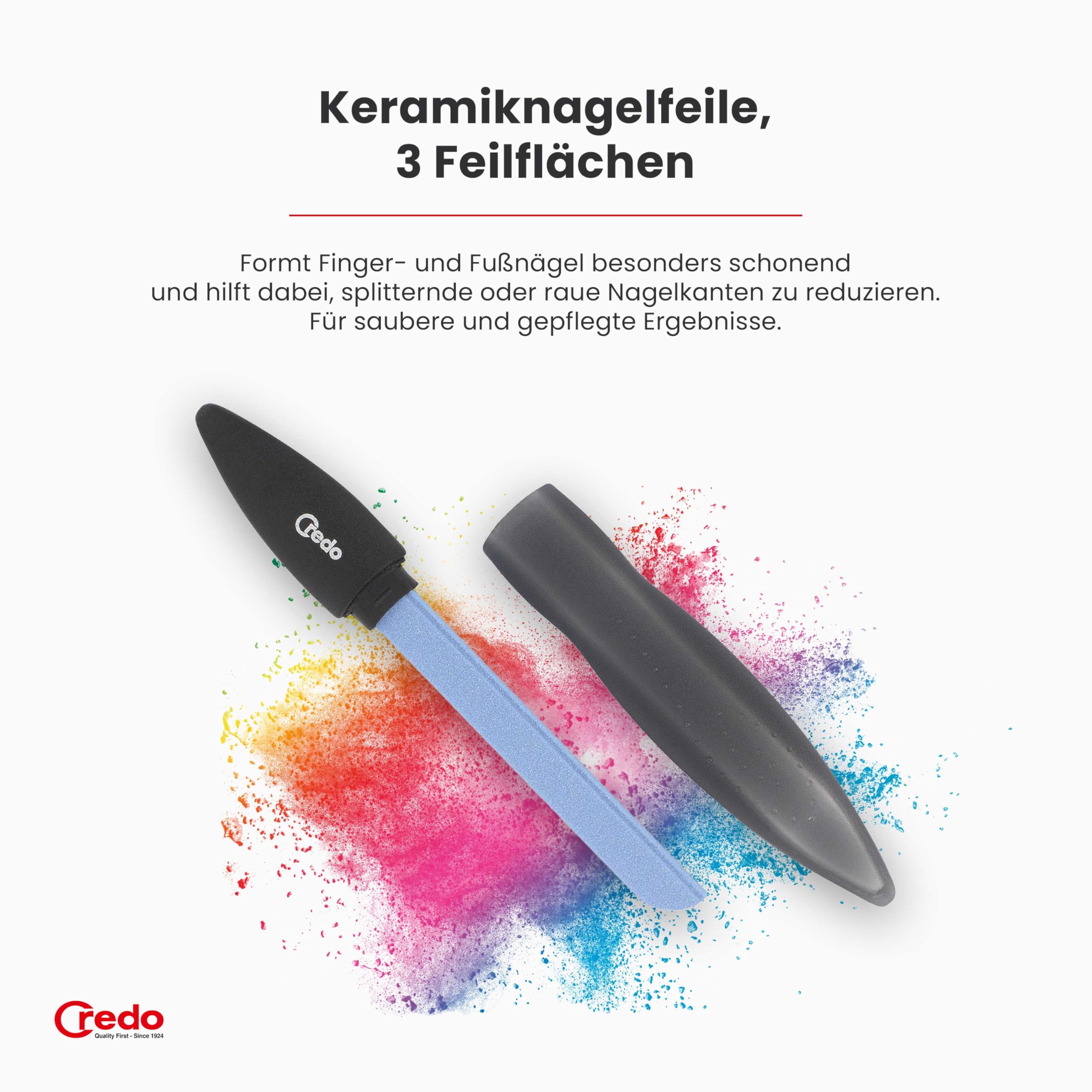 Credo BlackLine Advanced Care Bundle Fußpflege Set | mit SmartCutter, Safety Hornhauthobel, DuoSoft, Keramiknagelfeile & Keramik-Nagelhautentferner | intensive Fuß- und Nagelpflege