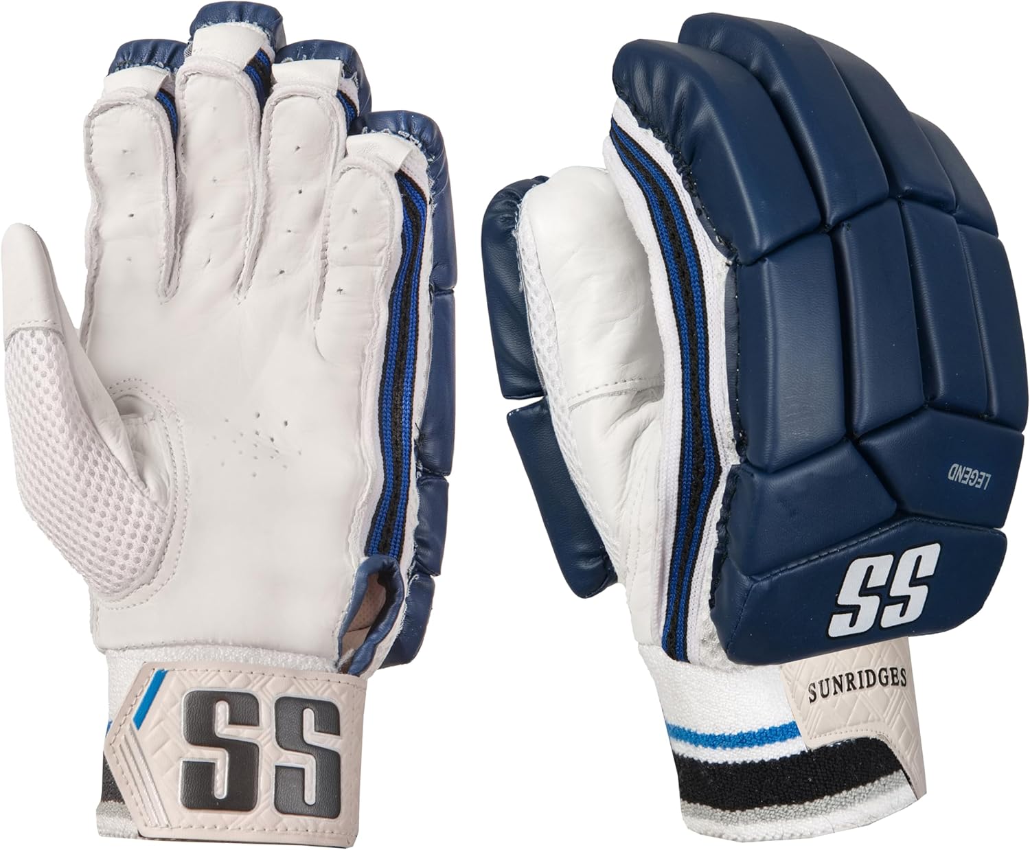 SS Legend Limited Edition Men's Right-Handed Batting Gloves - Premium Leather, Superior Protection (Blue, Red, Black, White, Green)