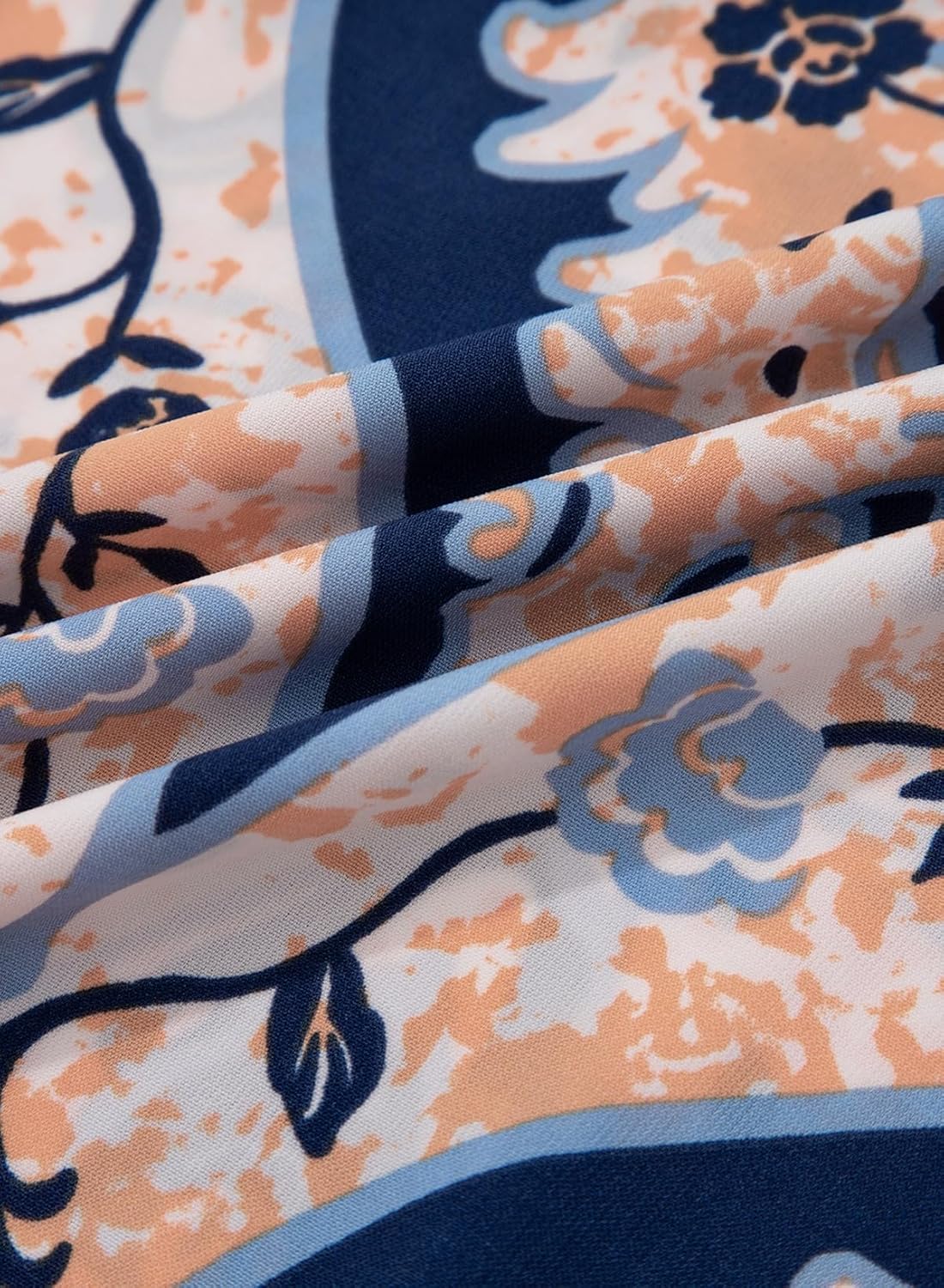 BLENCOT Women's Boho Floral Maxi Skirt High Waisted Smocked Tiered A-Line Long Skirts - Image 5