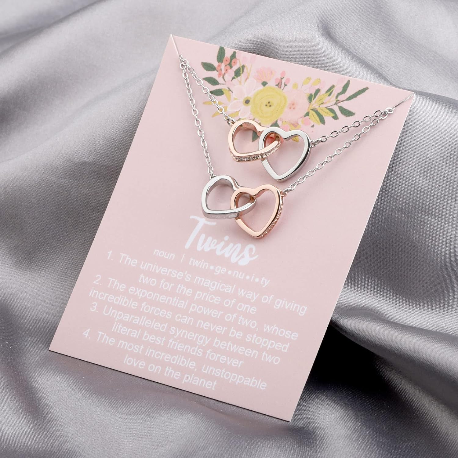 UJIMS Twin Sister Interlocking Hearts Necklace Twins Mauritius Ubuy