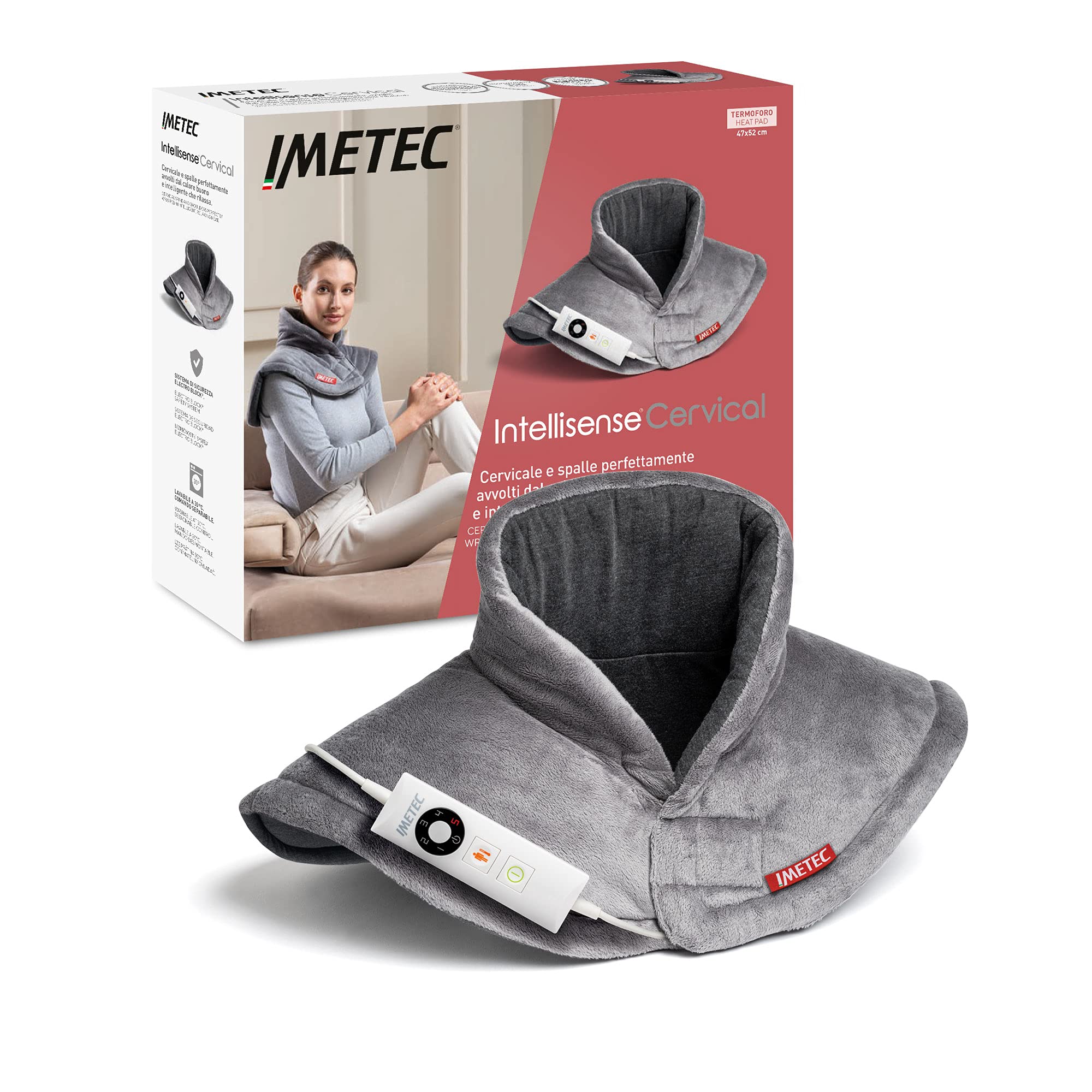 Imetec Intellisense Cervical, Termoforo per Cervicale e Spalle, Cuscino Termico & Intellisense XL, Termoforo Extra Large Schiena e Gambe, Cuscino termico
