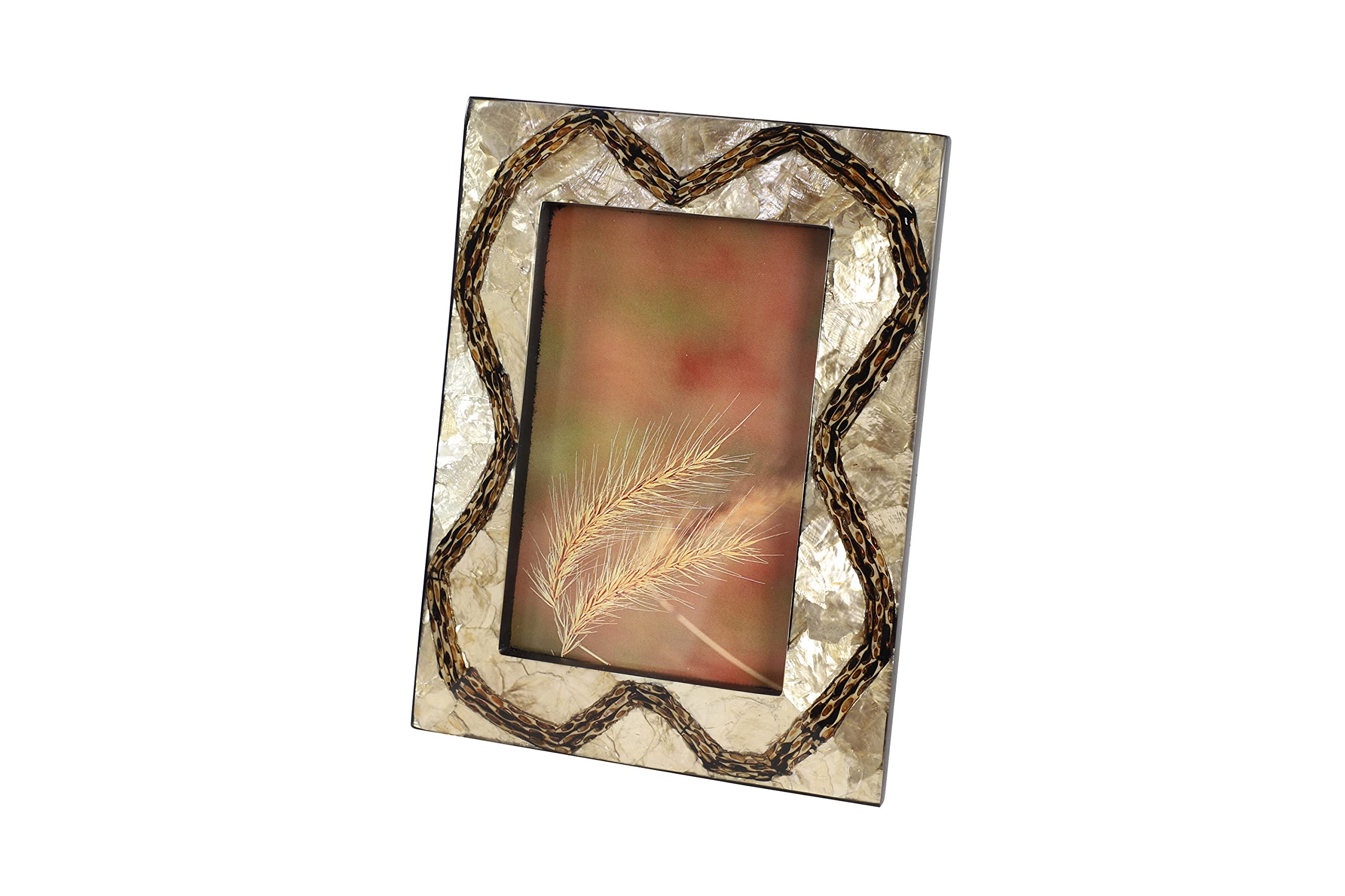 Deco 79 Cornice Da Parete Originale Con Specchio – Oro, Marrone E Verde – Riflettente, Dimensioni 19x2x28 Cm – Decorazione Moderna - 2