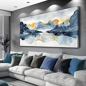 FUHAIHUA Canvas Wall Art For Living Room Large Wall Decor For Office Bedroom Home Decorations Minimalism Abstract Paintings Watercolor Ink Pictures Artwork Aesthetic Room 24x48 In