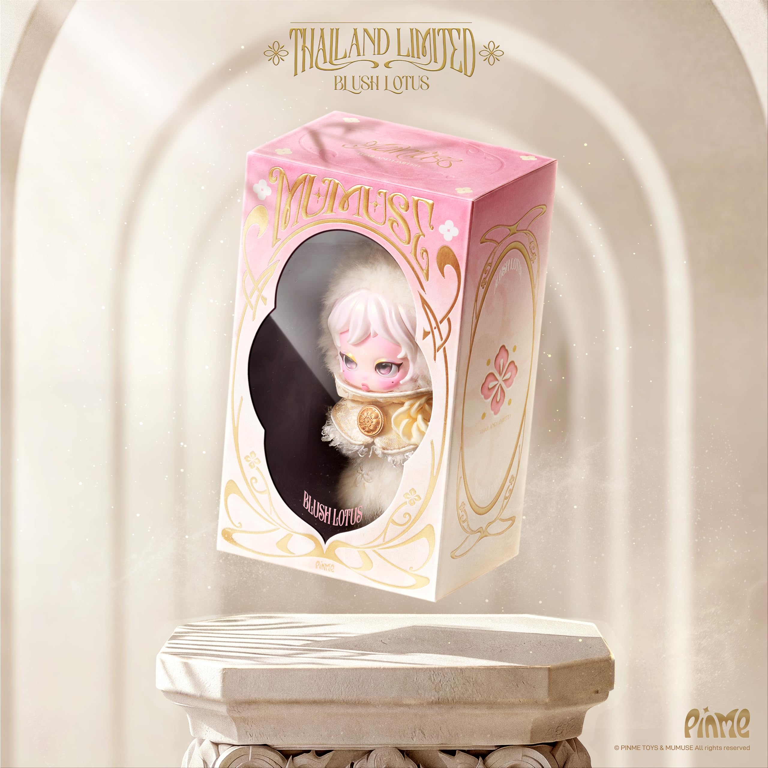 MUMUSE - Giocattolo da collezione Blush Lotus, in edizione limitata, ciondolo in vinile, figura da collezione a design fisso, con scatola e ciondolo per borsa, regalo giocattolo di design, 1