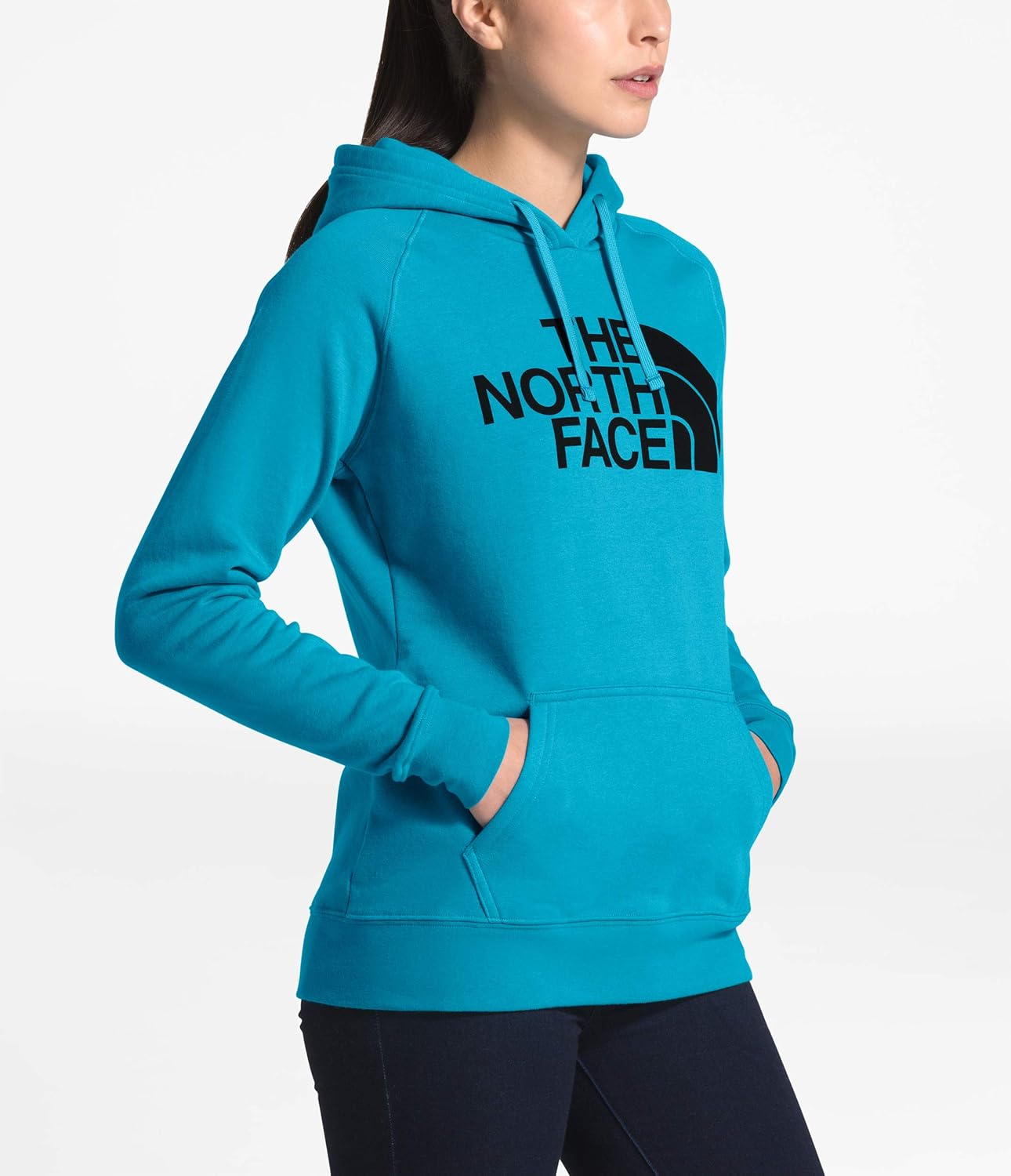 THE NORTH FACE Women's Half Dome Pullover Hoodie, Barrier Reef Blue/TNF Black, Medium