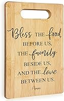SPBLL 'Bless the Food Before Us' Bamboo Cutting Board - Christian Kitchen Decor, Housewarming Gifts for Women, 11.6x7.6" Dual-Side Kitchen Essential