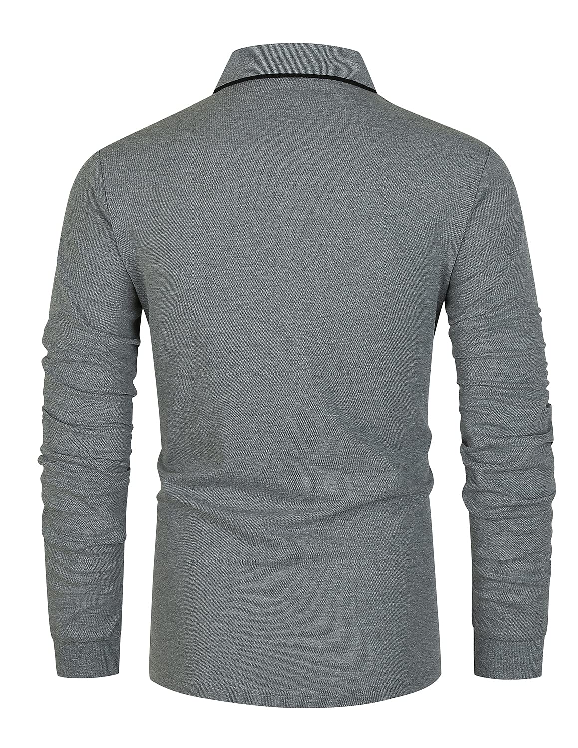 GNRSPTY Polo Manica Lunga Uomo Maglietta Denim Collare Maglia Elegante Cotone T-Shirt Golf Tennis Lavoro Camicia