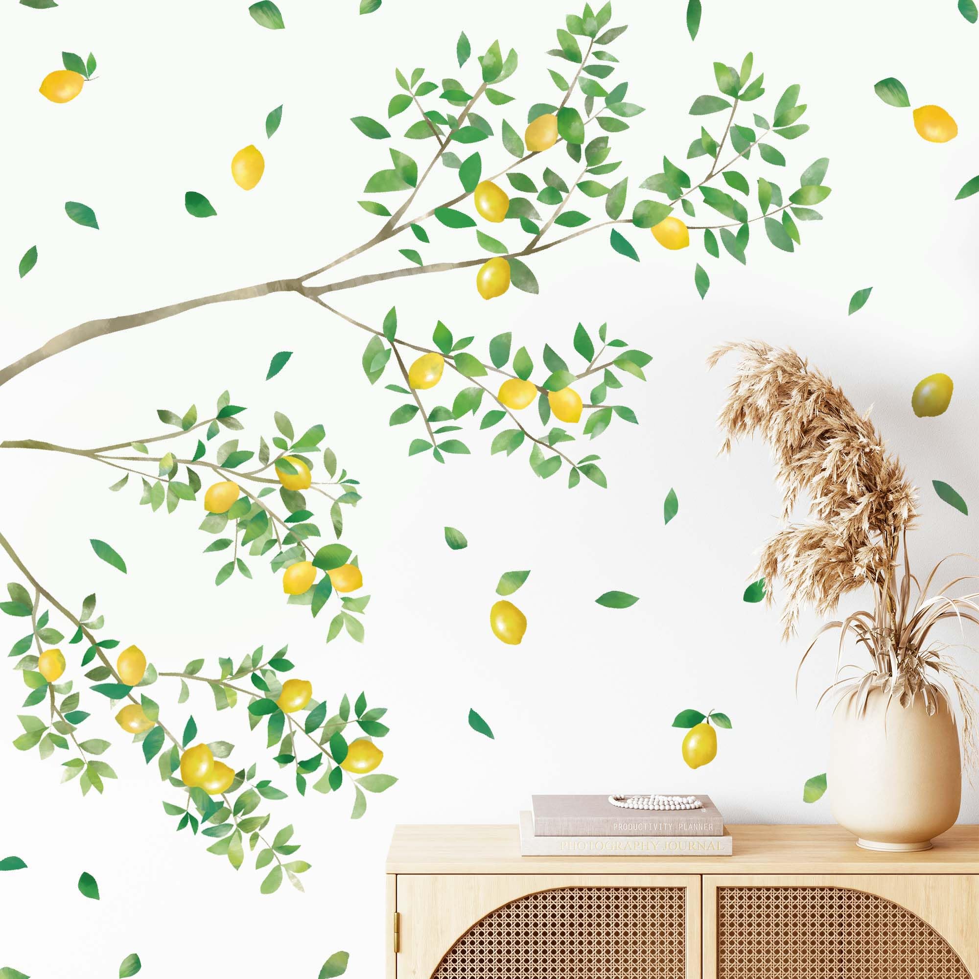 Amazon.co.jp: スクウェアショップ ウォールステッカー レモンの木 A4