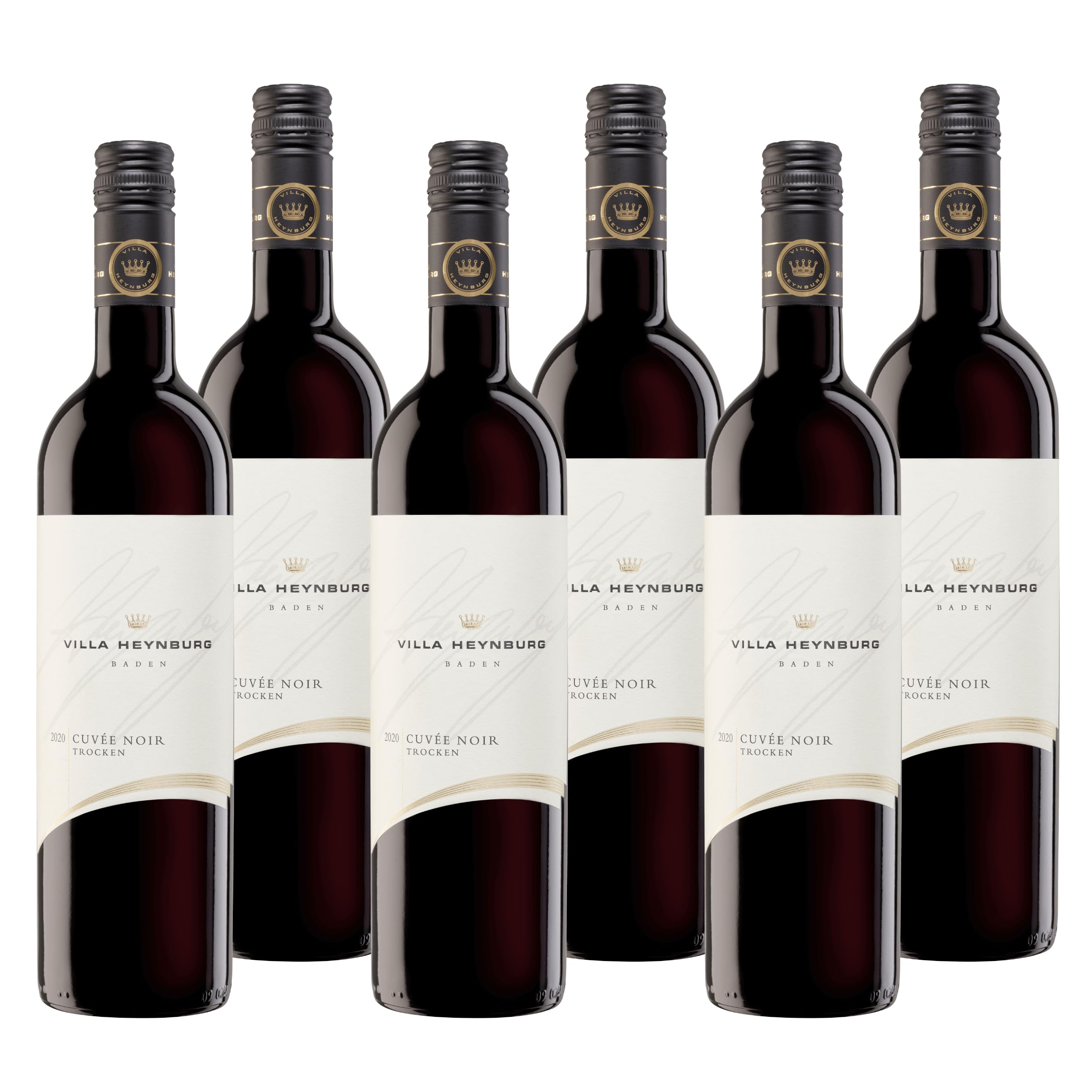 Villa Heynburg Cuvée Noir Qualitätswein trocken - Rotwein Cuvée aus hochwertigen, renommierten Rebsorten, modern und aromatisch - Badischer Wein, Anbaugebiet Ortenau (6 x 0,75 l)