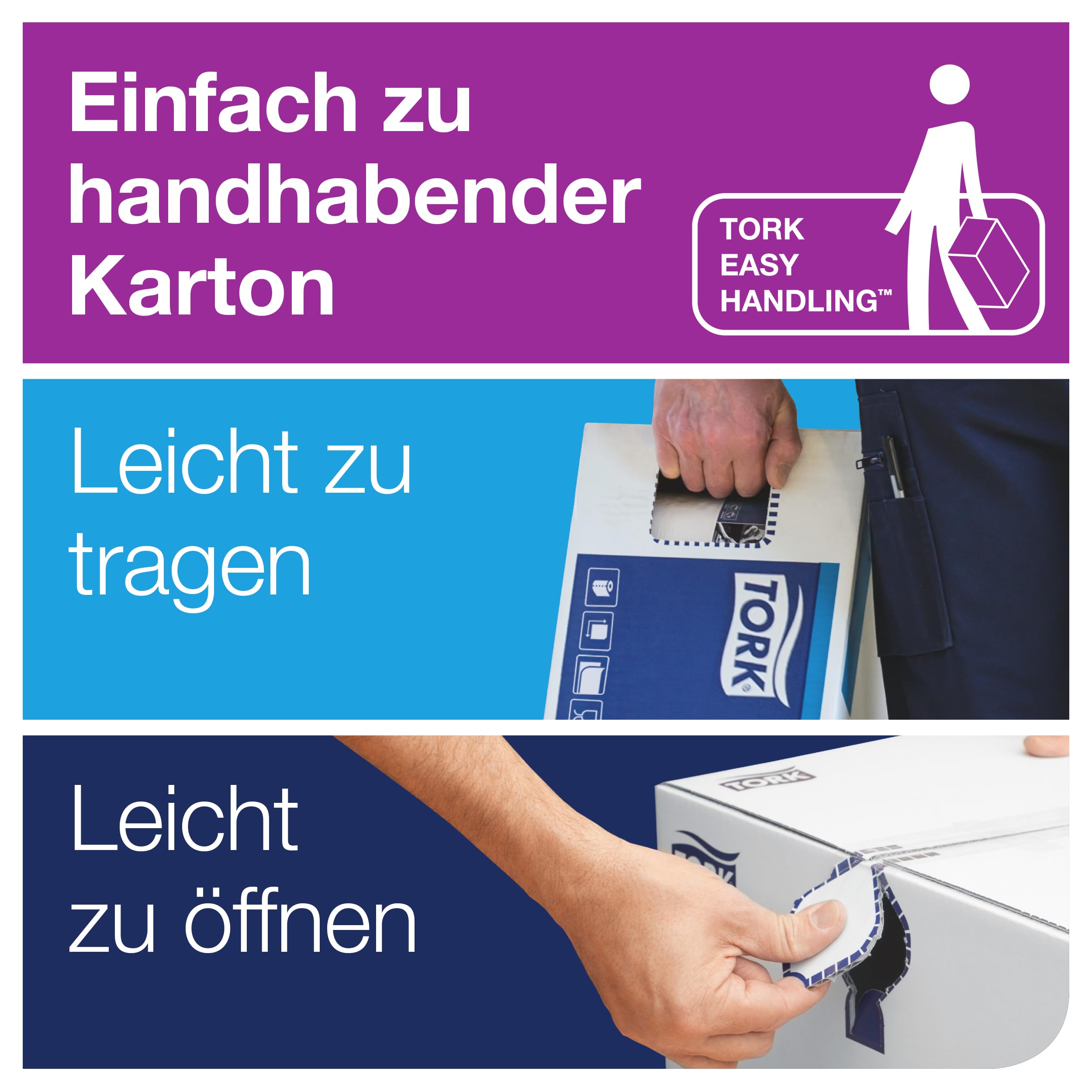 Tork Zickzack Papierhandtücher Premium 100278 H3 Falthandtücher 2-lagig Weiß 15 x 200 Tücher