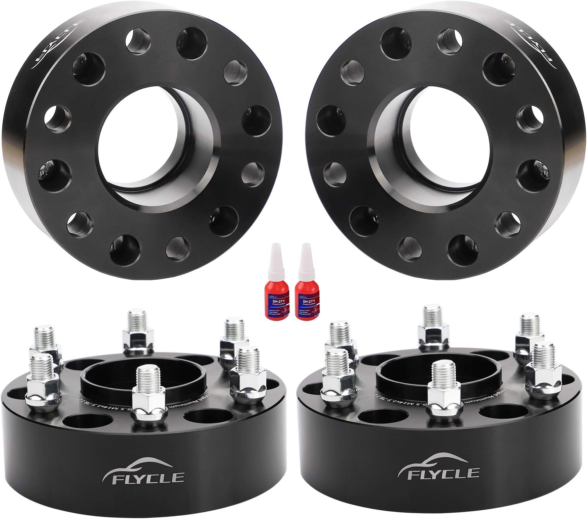 FLYCLE 6x5.5 Hubcentric Wheel Spacers for Silverado Sierra 1500, 2 inch 6 Lug 6x139.7mm Wheel Spacer for Tahoe Suburban Avalanche Yukon Escalade with 14x1.5 Studs & 78.1mm Hub Bore