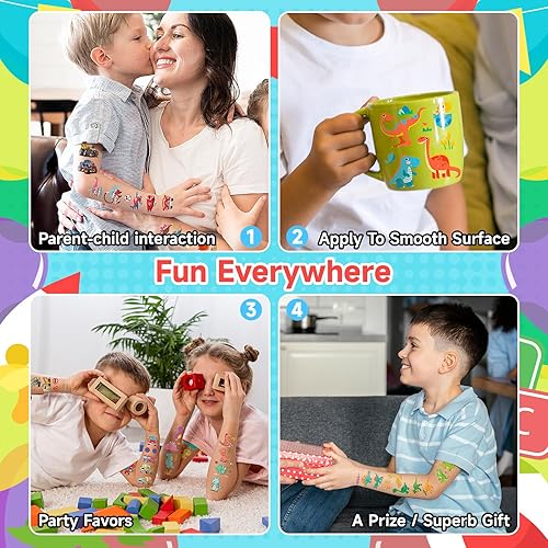 Miniatura 6 de 400 estilos de tatuajes de dinosaurios temporales para niños, tatuajes temporales para niños, tatuajes para niños, suministros de decoración de