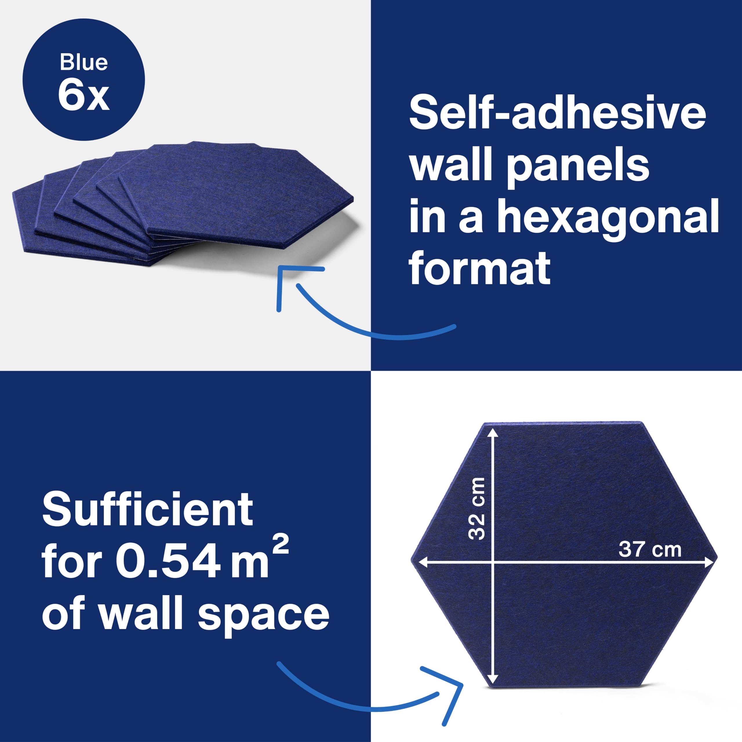 magnetoplan Akustyczne panele ścienne ecoAware, 6 szt. | izolacja akustyczna + dekoracja ścienna do salonu i sypialni, biura, kina domowego + pokoju gamingowego | łatwy montaż, samoprzylepne panele
