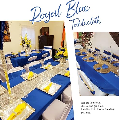 Miniatura 759 de Paquete de 8 manteles redondos blancos de 90 pulgadas, manteles redondos de poliéster lavables para mesa de tela decorativa resistente a