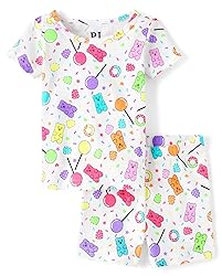 The Children's Place baby-girls And Newborn 100% Cotton Short Sleeve Top and Shorts 2 Piece Pajama Set